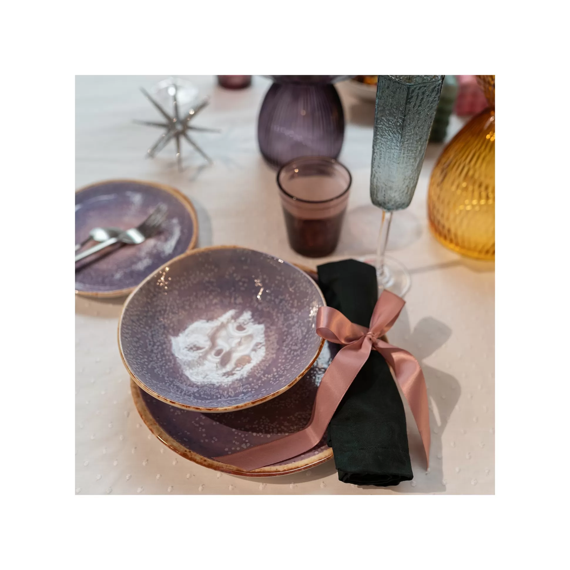 Assiettes Creuses Shirley Violettes 20cm Set De 4 ^KARE Design New