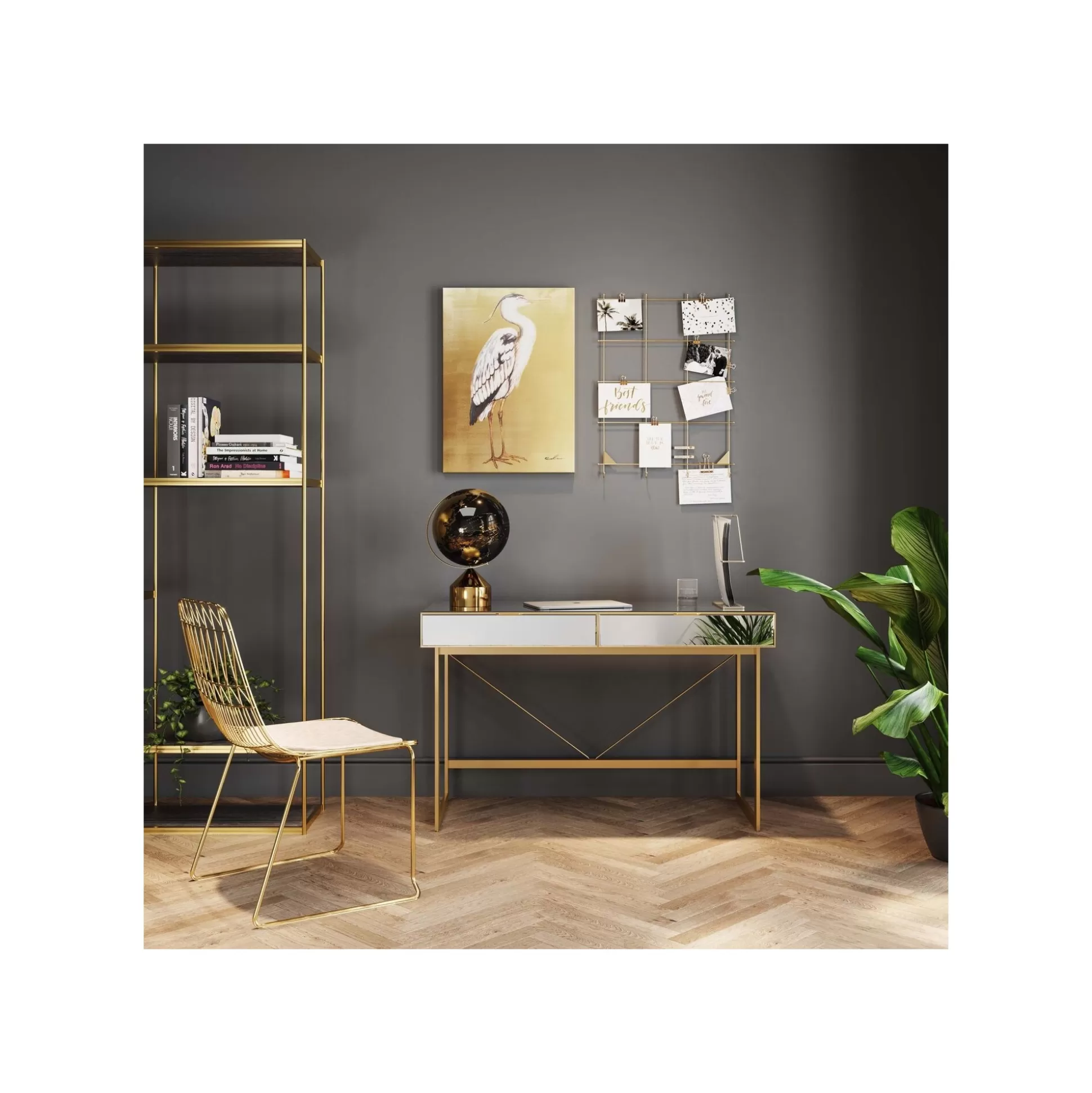 Bureau Soran 120x50cm Doré ^KARE Design Discount