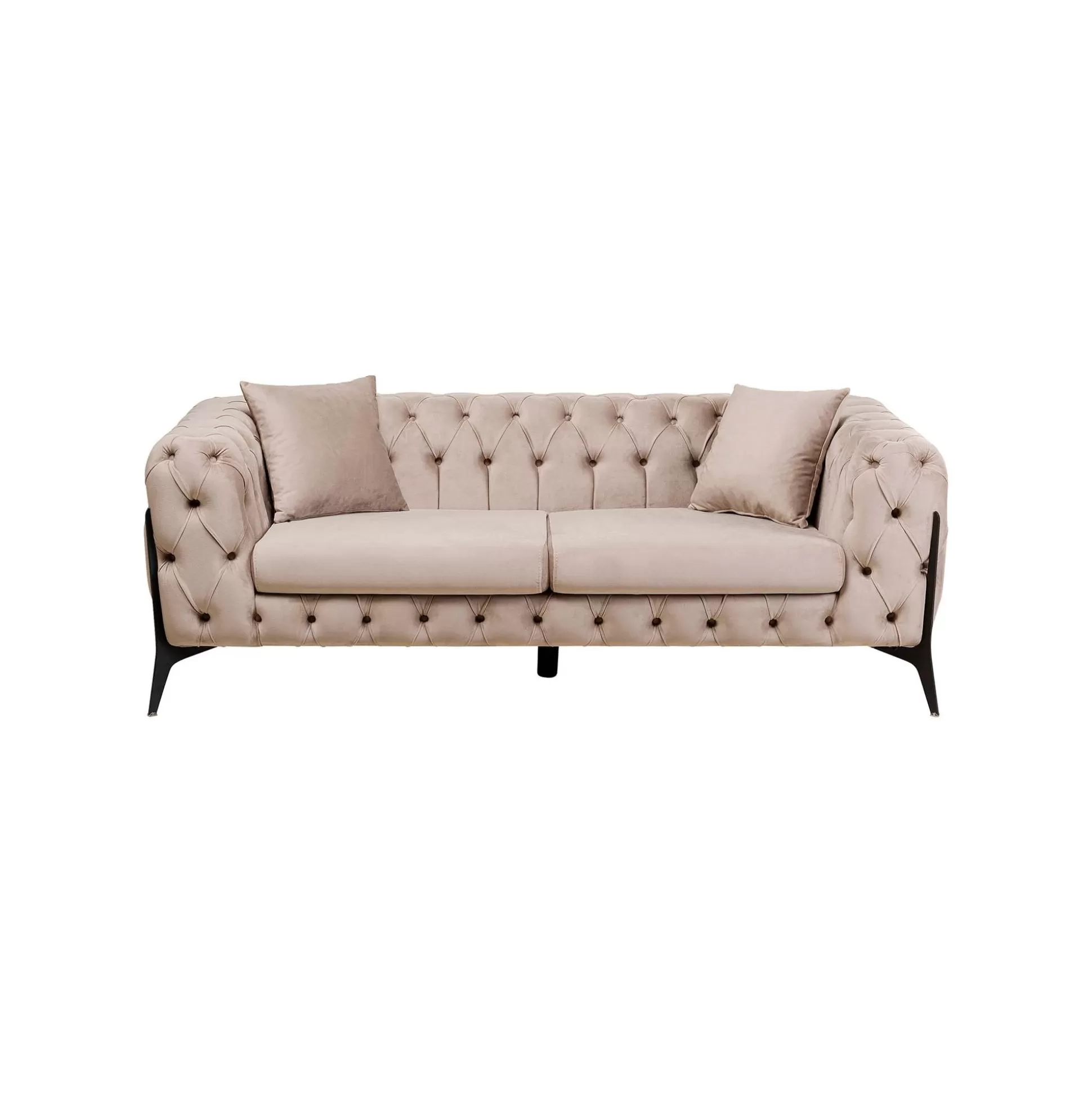 Canapé Bellissima 2 Places Velours Beige ^KARE Design Fashion