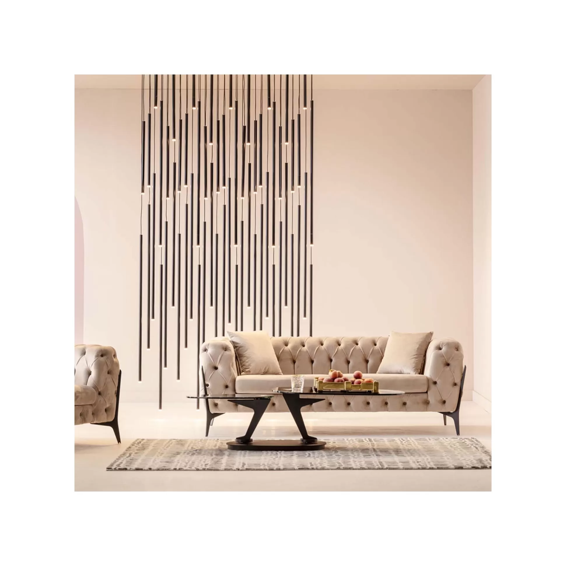 Canapé Bellissima 2 Places Velours Beige ^KARE Design Fashion