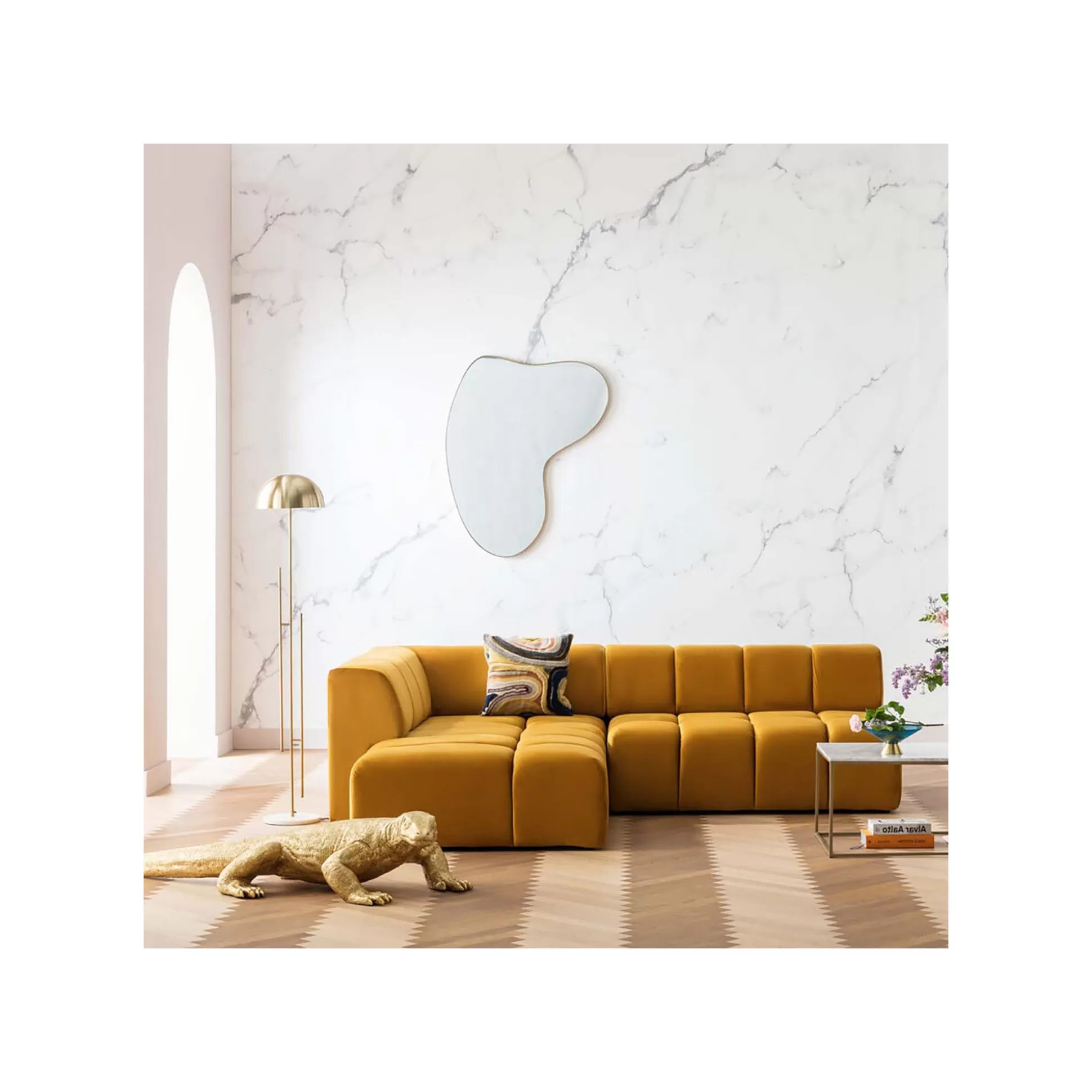 Canapé D'angle Belami Gauche Ocre ^KARE Design Hot