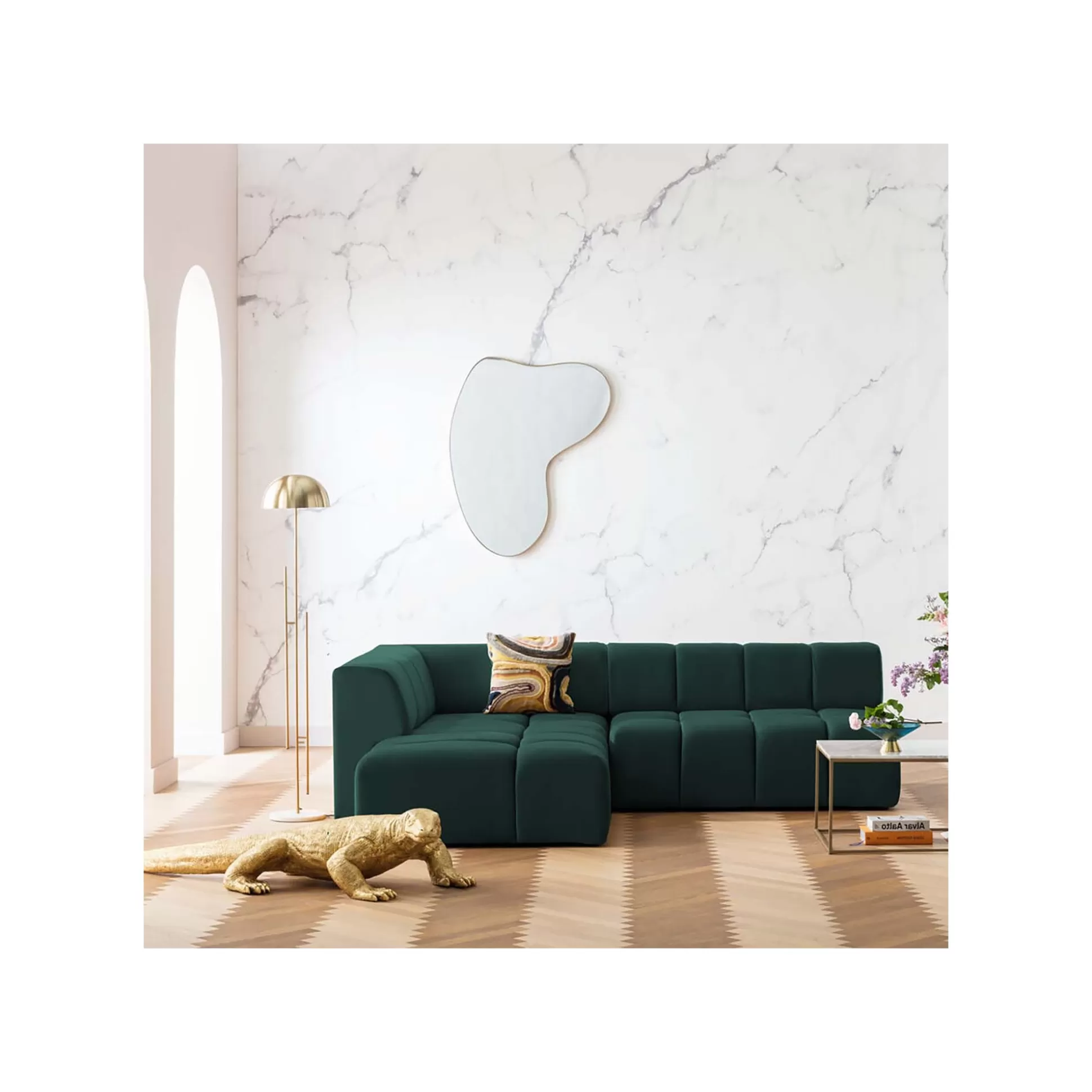 Canapé D'angle Belami Gauche Vert Foncé ^KARE Design Fashion