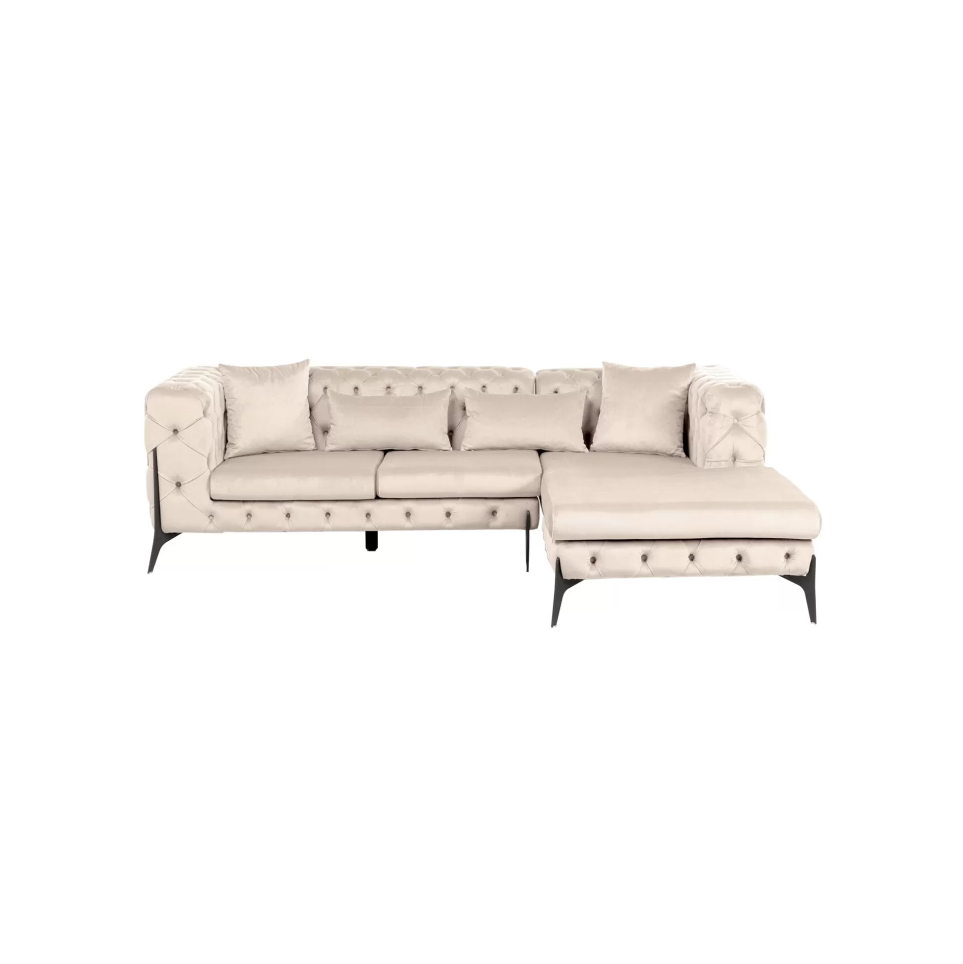 Canapé D'angle Bellissima Droite Velours Beige ^KARE Design Shop