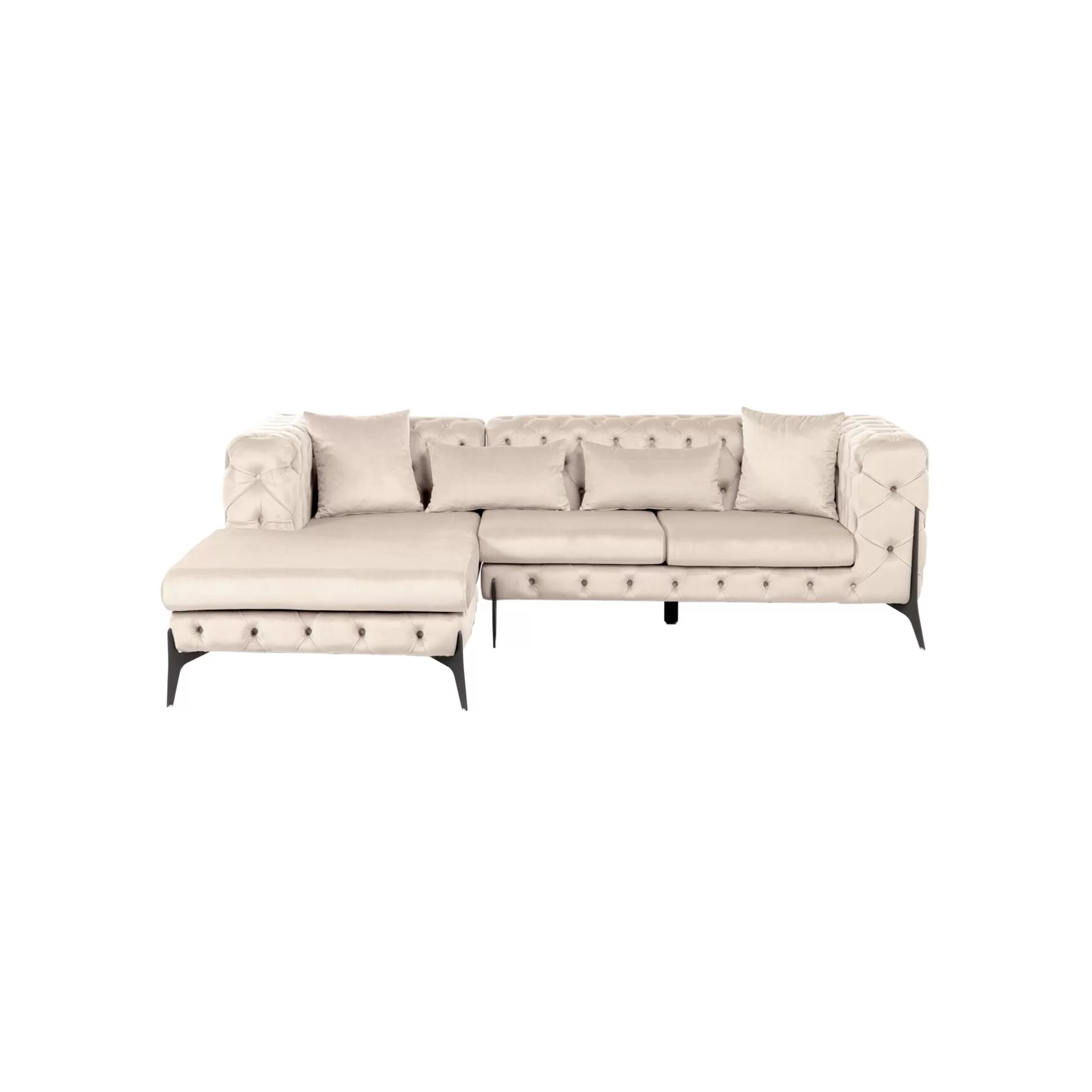 Canapé D'angle Bellissima Gauche Velours Beige ^KARE Design New