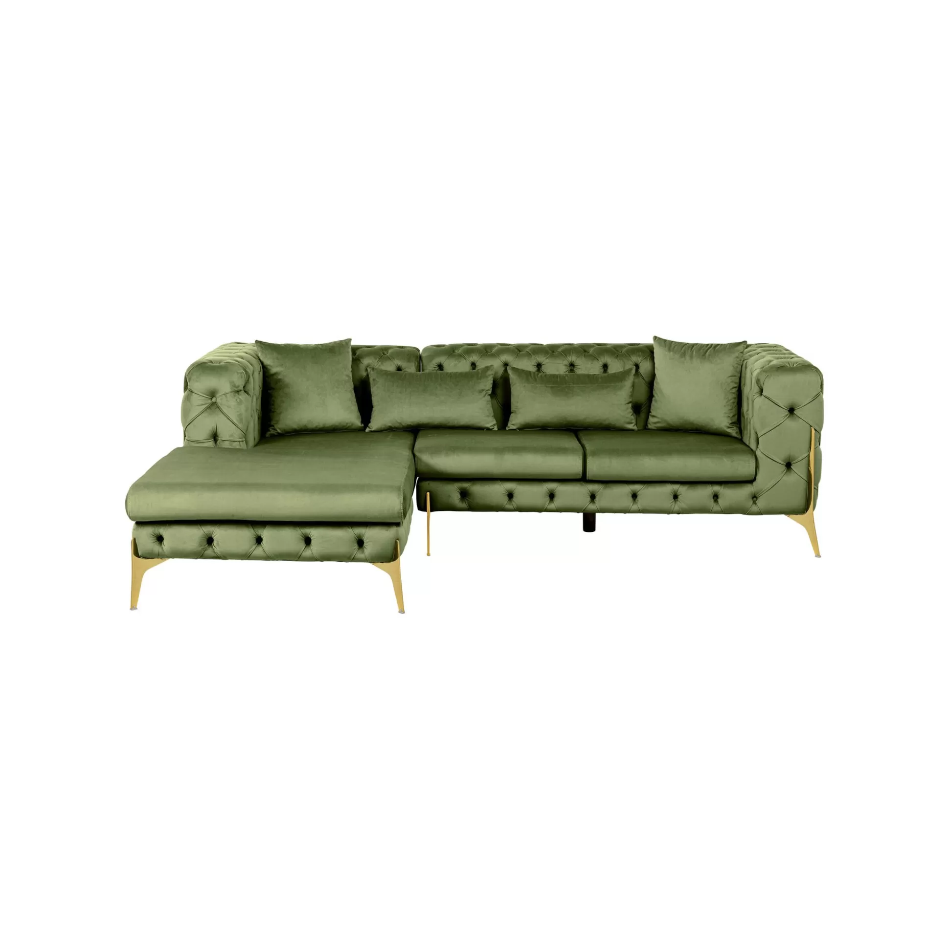 Canapé D'angle Bellissima Gauche Velours Vert ^KARE Design Sale