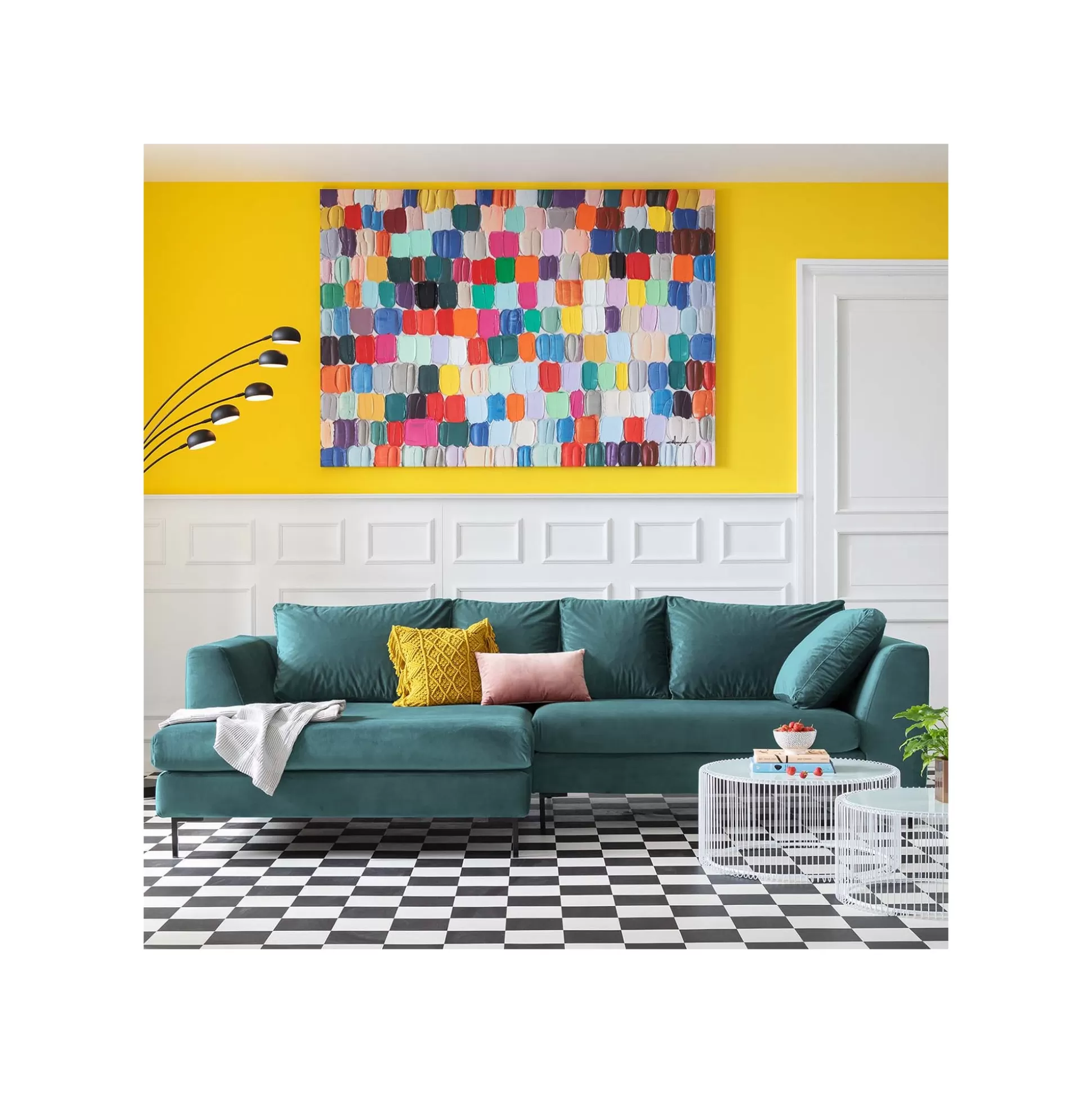 Canapé D'angle Gianna 290cm Droite Velours Vert ^KARE Design Shop