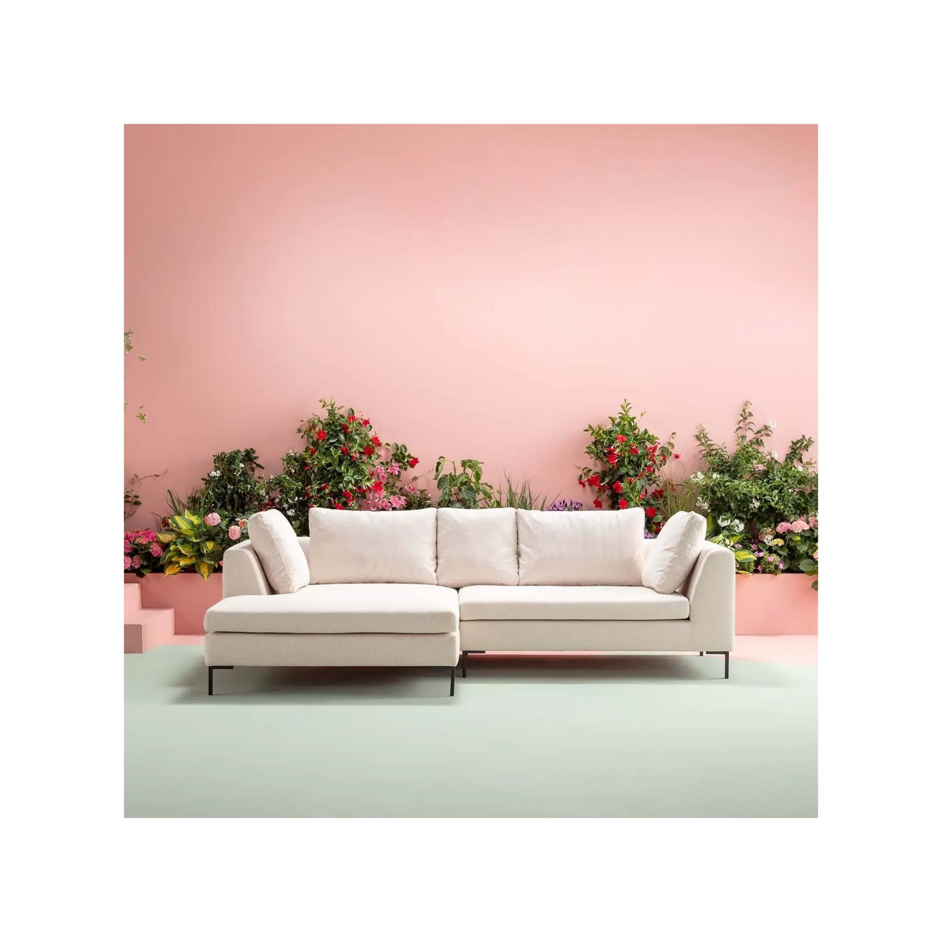 Canapé D'angle Gianna 290cm Gauche Crème ^KARE Design Online