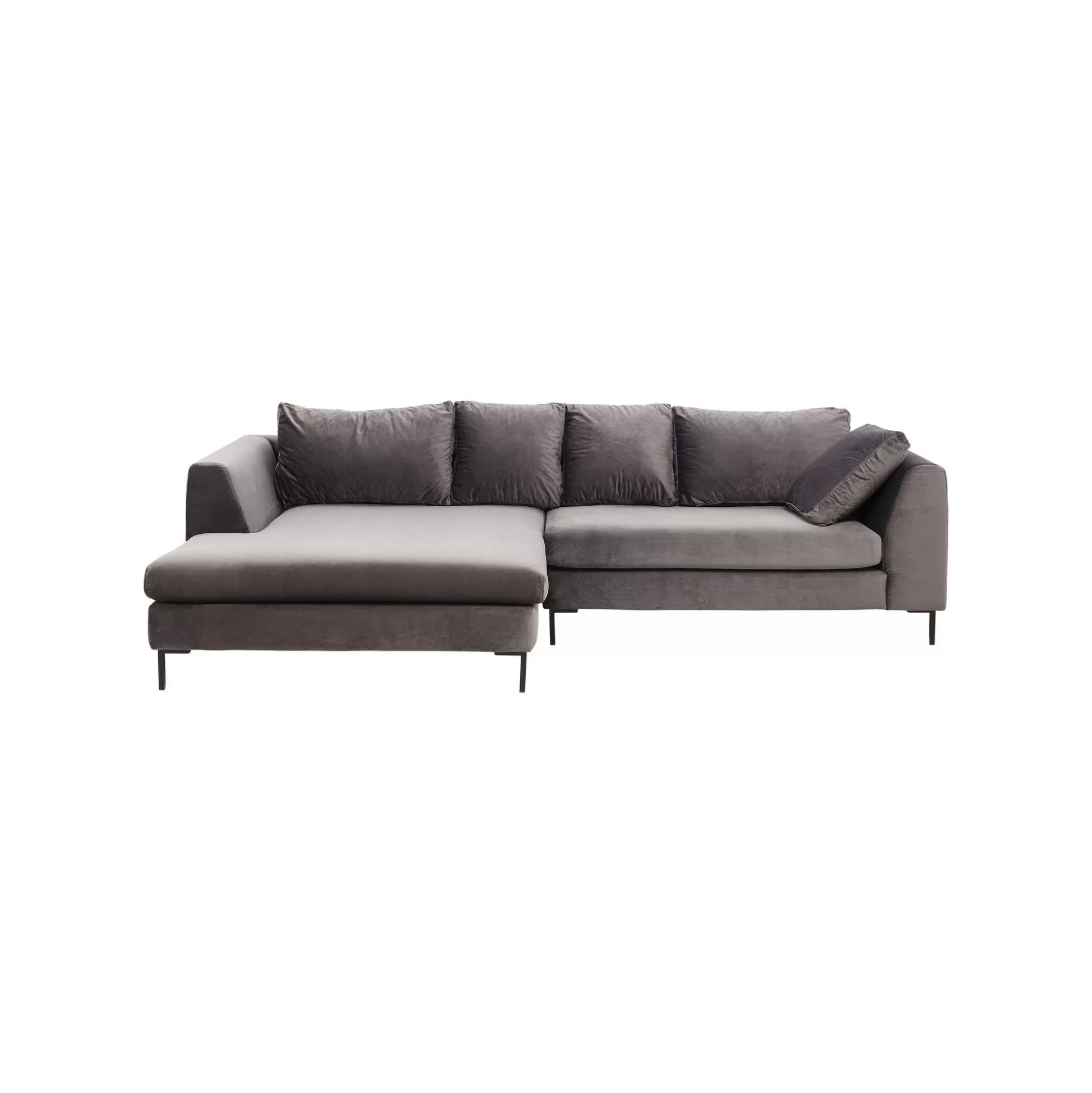 Canapé D'angle Gianna 290cm Gauche Velours Gris ^KARE Design Fashion