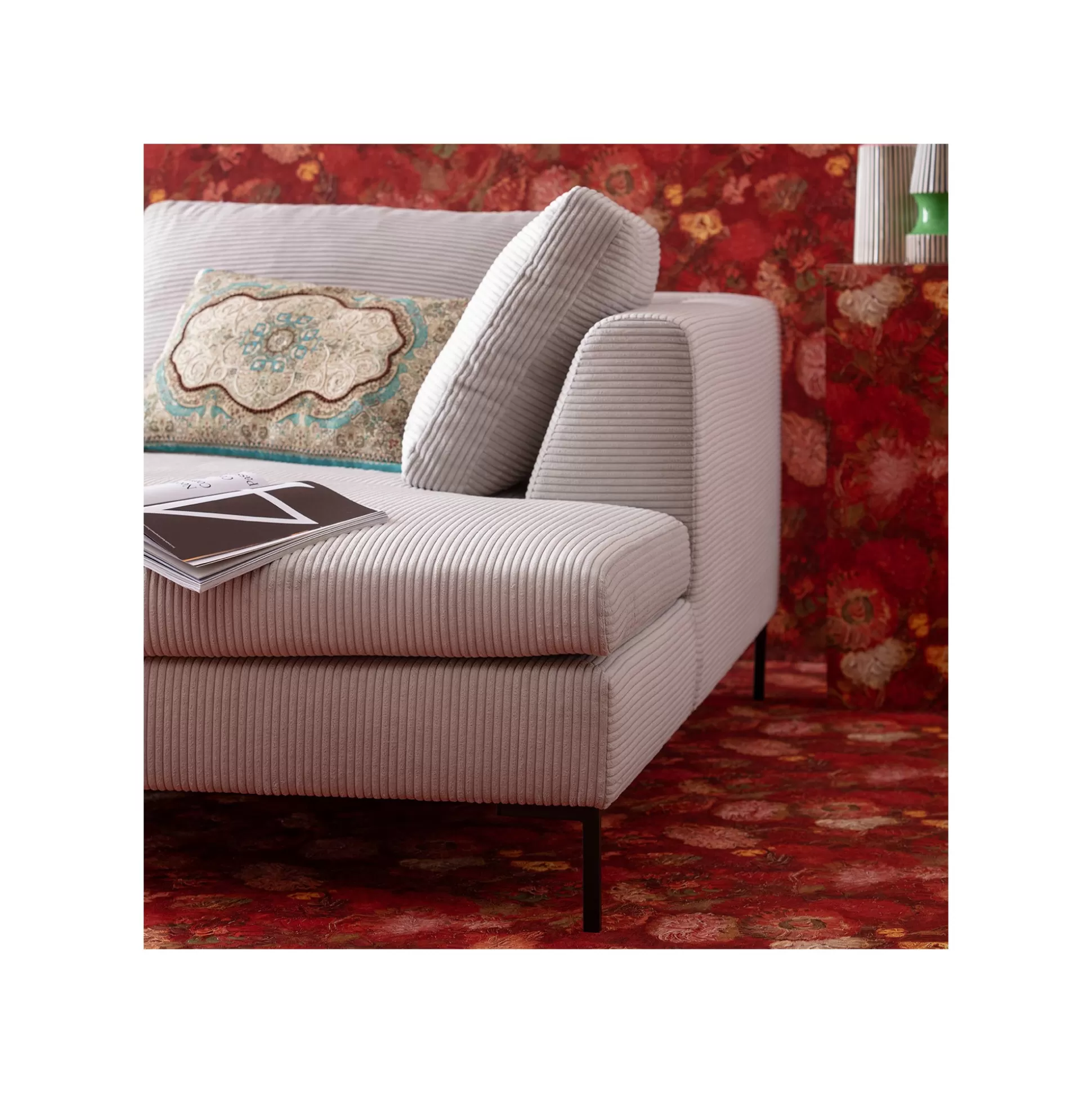 Canapé D'angle Gianna Cord 290cm Droite Gris ^KARE Design Store