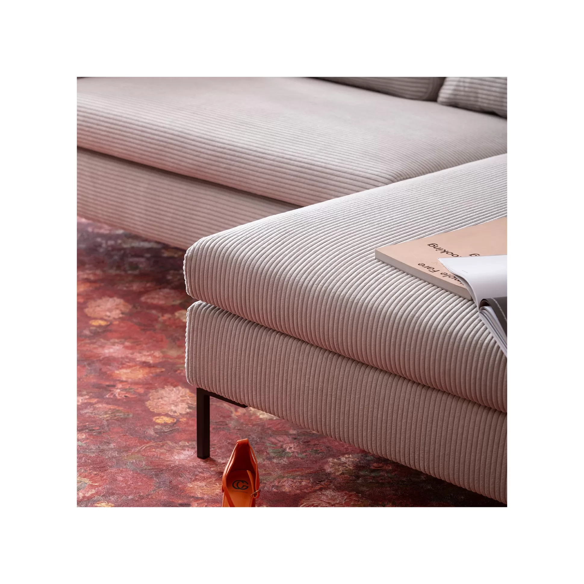 Canapé D'angle Gianna Cord 290cm Droite Gris ^KARE Design Store