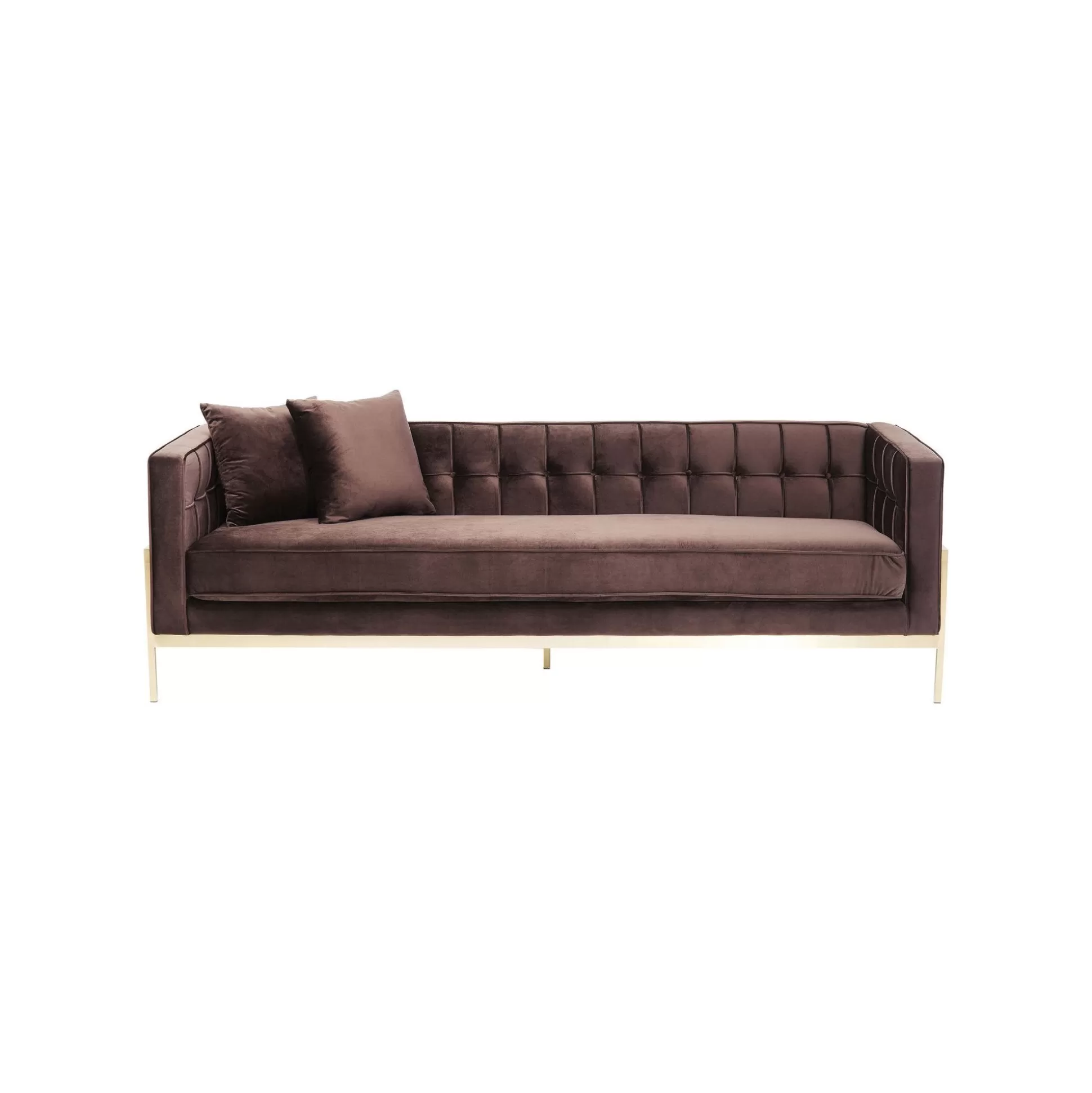 Canapé Loft 3 Places Velours Marron ^KARE Design Best Sale
