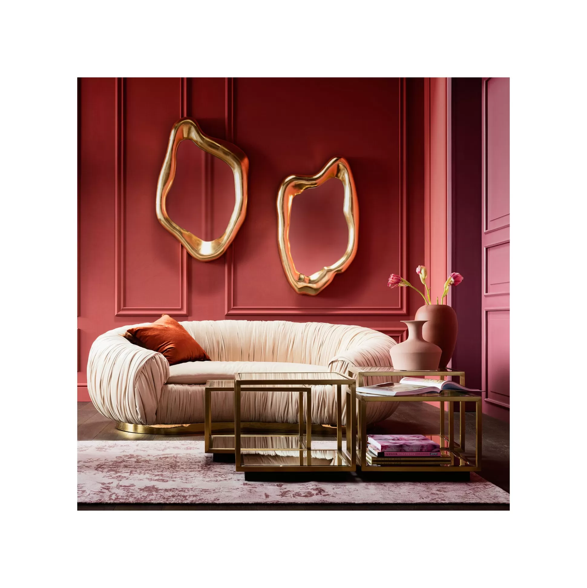 Canapé Perugia 2 Places Velours Beige ^KARE Design Best