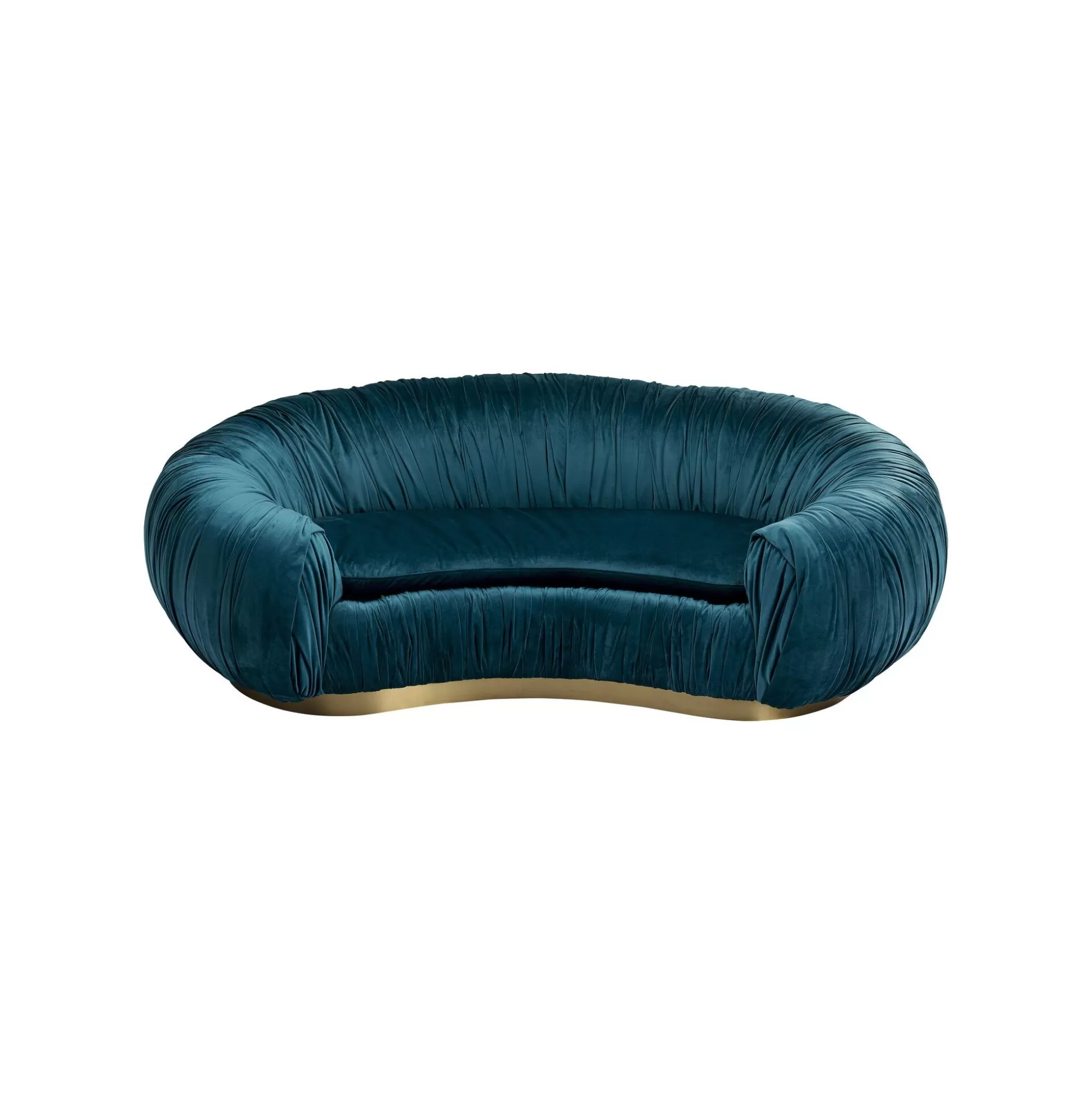 Canapé Perugia 2 Places Velours Bleu-vert ^KARE Design Fashion