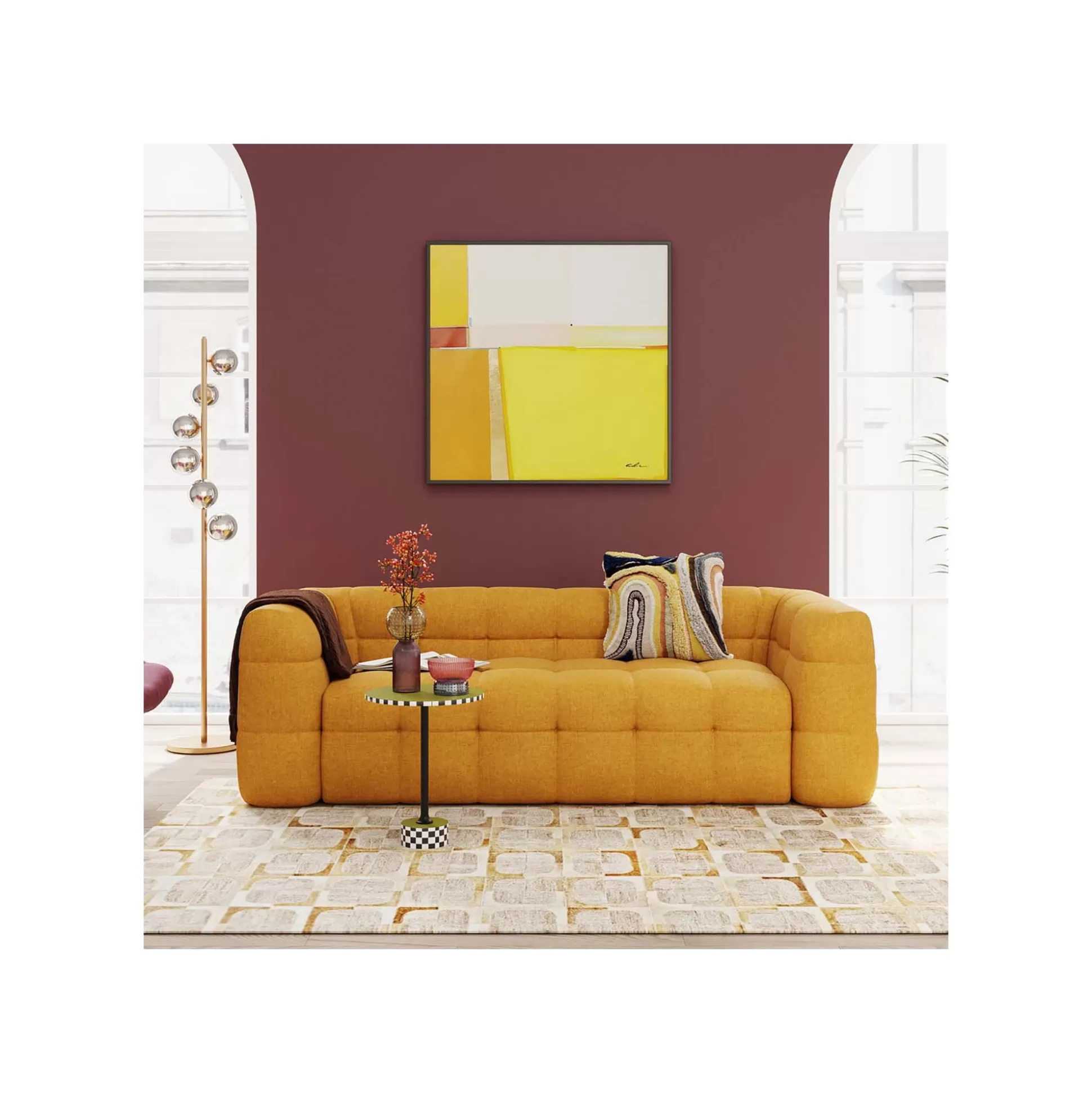 Canapé Salamanca 3 Places Jaune ^KARE Design Discount