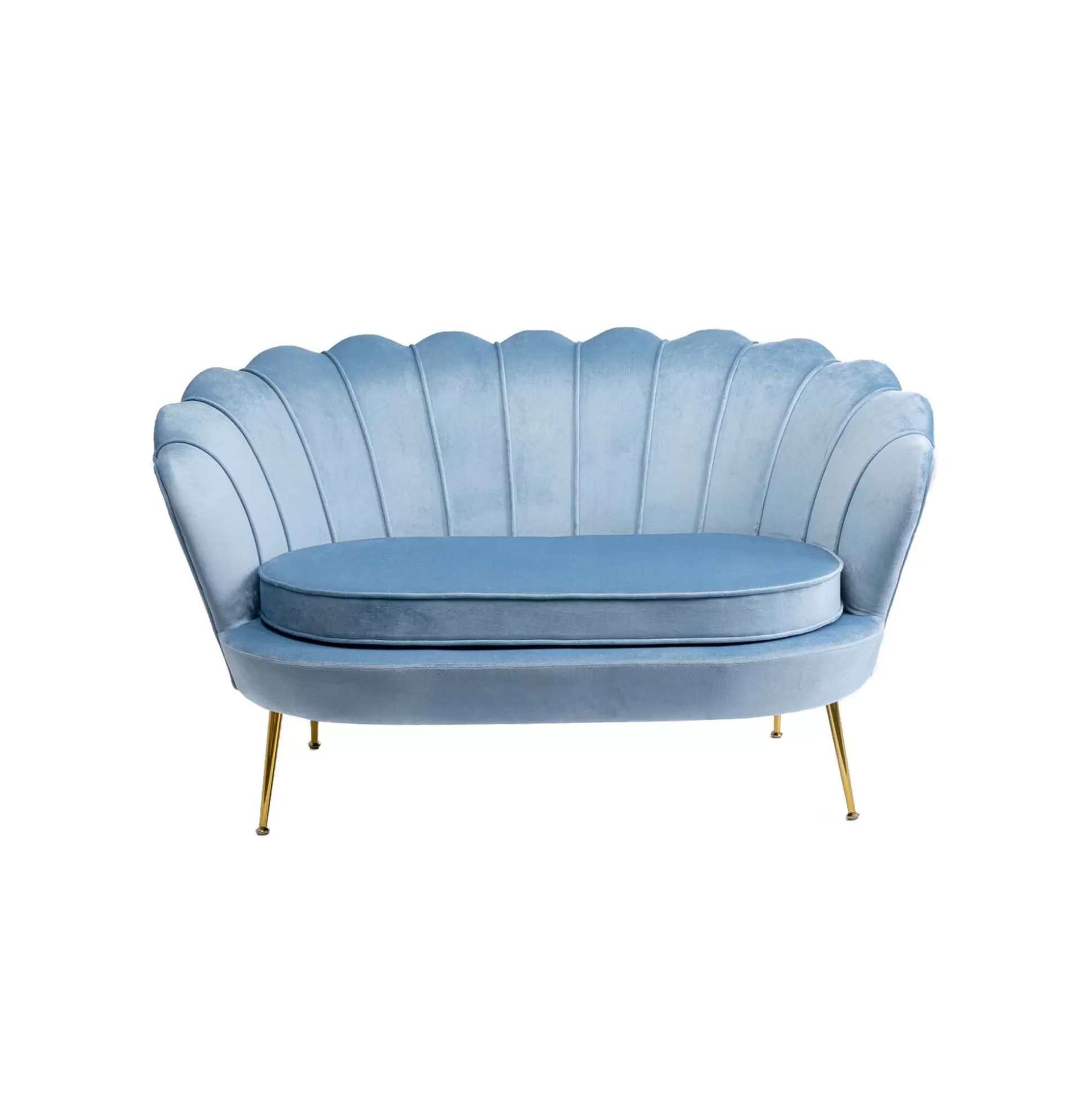Canapé Water Lily 2 Places Velours Bleu Et Acier Doré ^KARE Design Sale