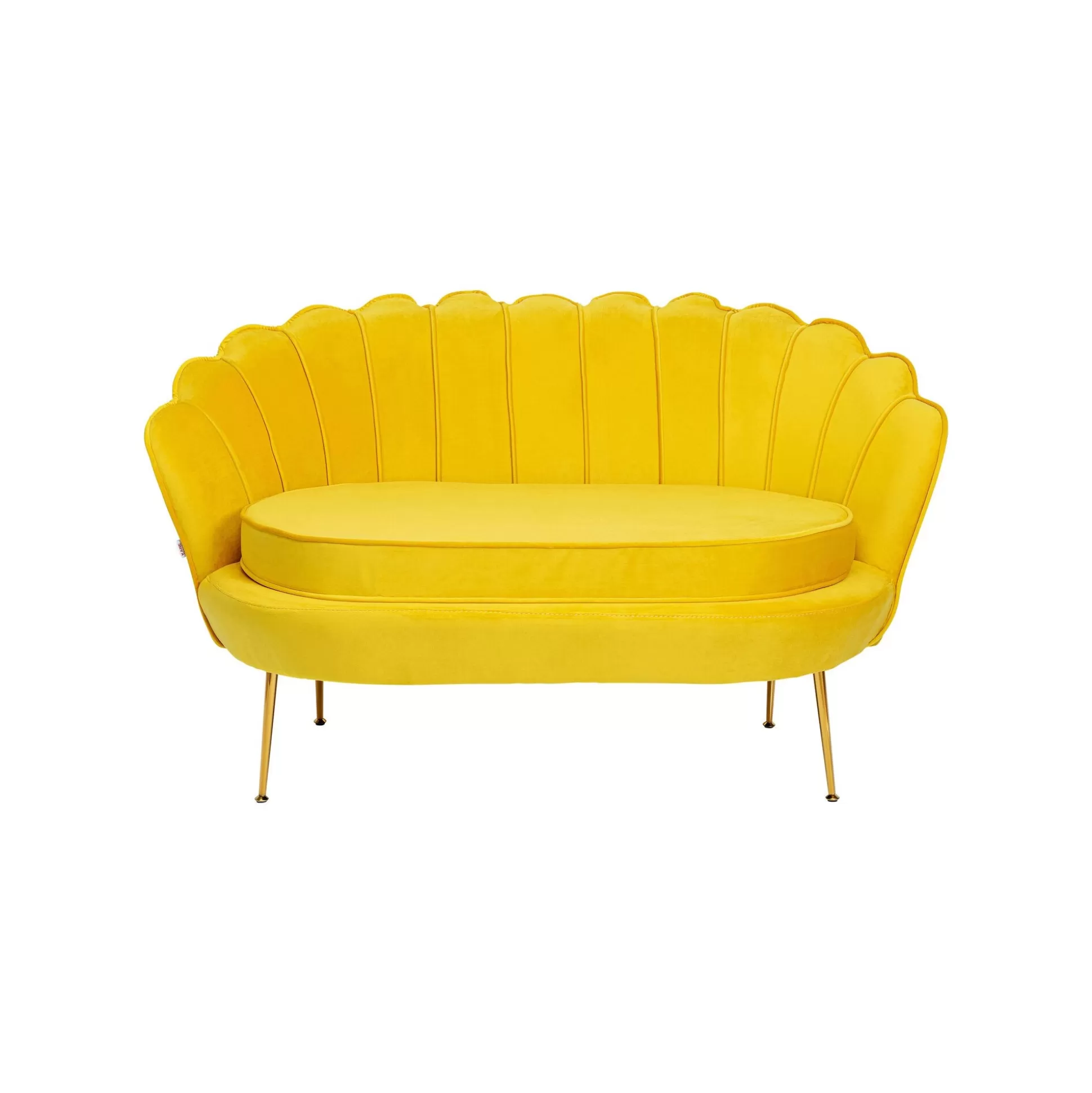 Canapé Water Lily 2 Places Velours Jaune Et Acier Doré ^KARE Design Best