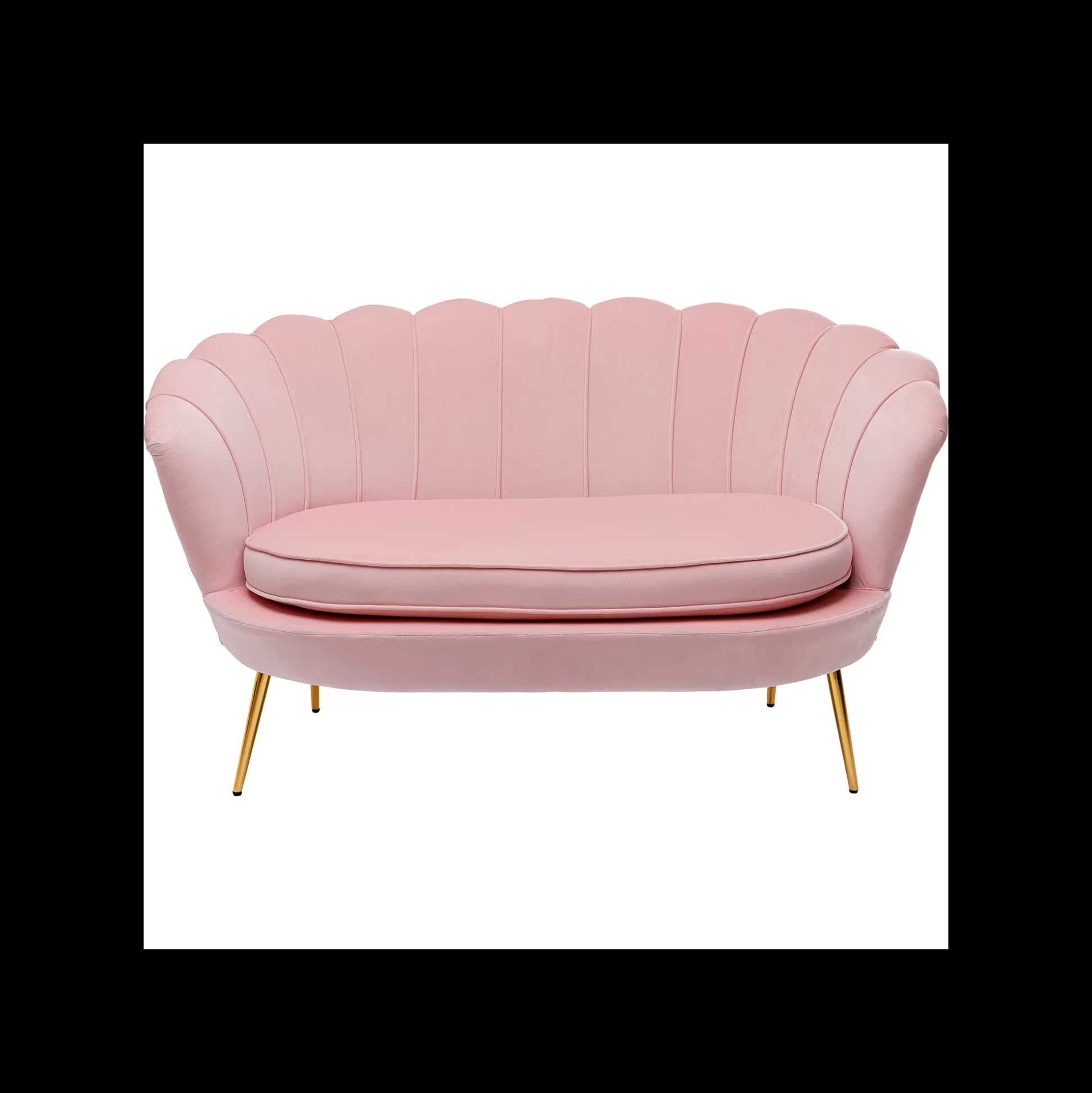 Canapé Water Lily 2 Places Velours Rose Et Acier Doré ^KARE Design New