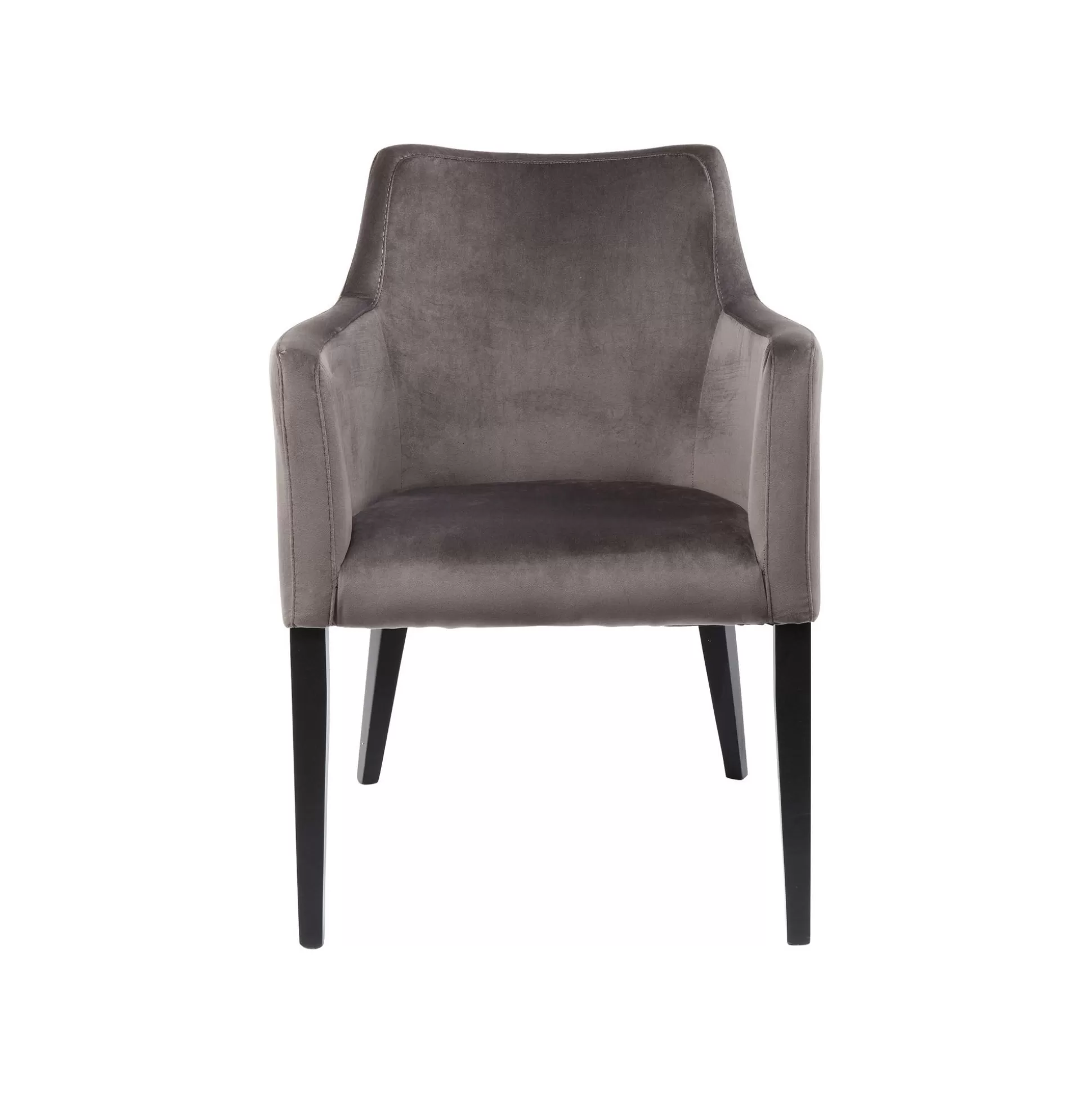 Chaise Avec Accoudoirs Mode Pieds Noirs Velours Gris ^KARE Design Flash Sale