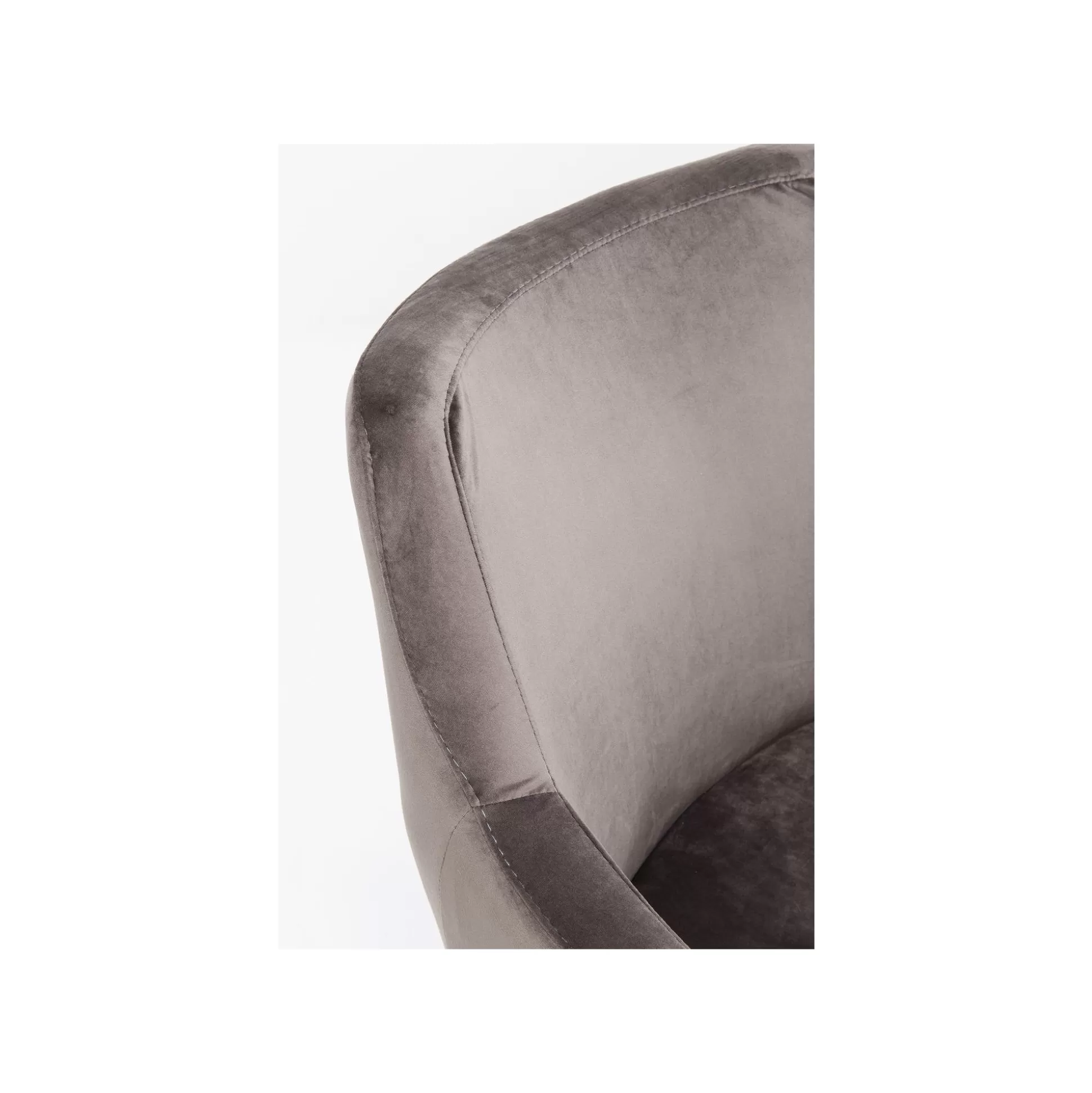 Chaise Avec Accoudoirs Mode Pieds Noirs Velours Gris ^KARE Design Flash Sale