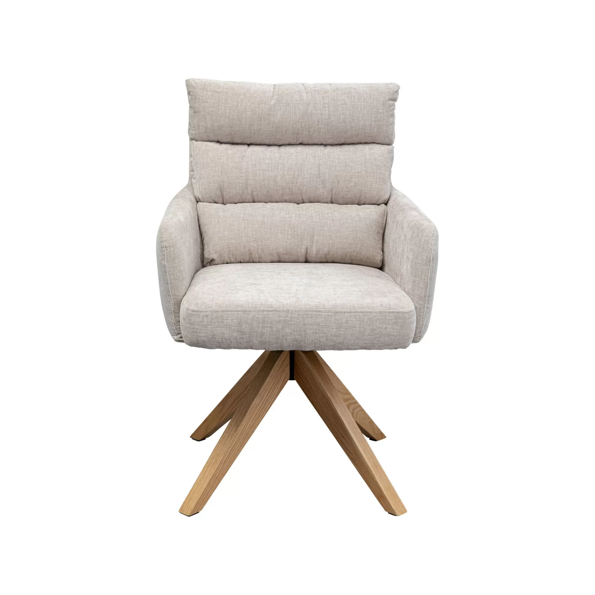 Chaise Avec Accoudoirs Pivotante Bosse Crème ^KARE Design Sale