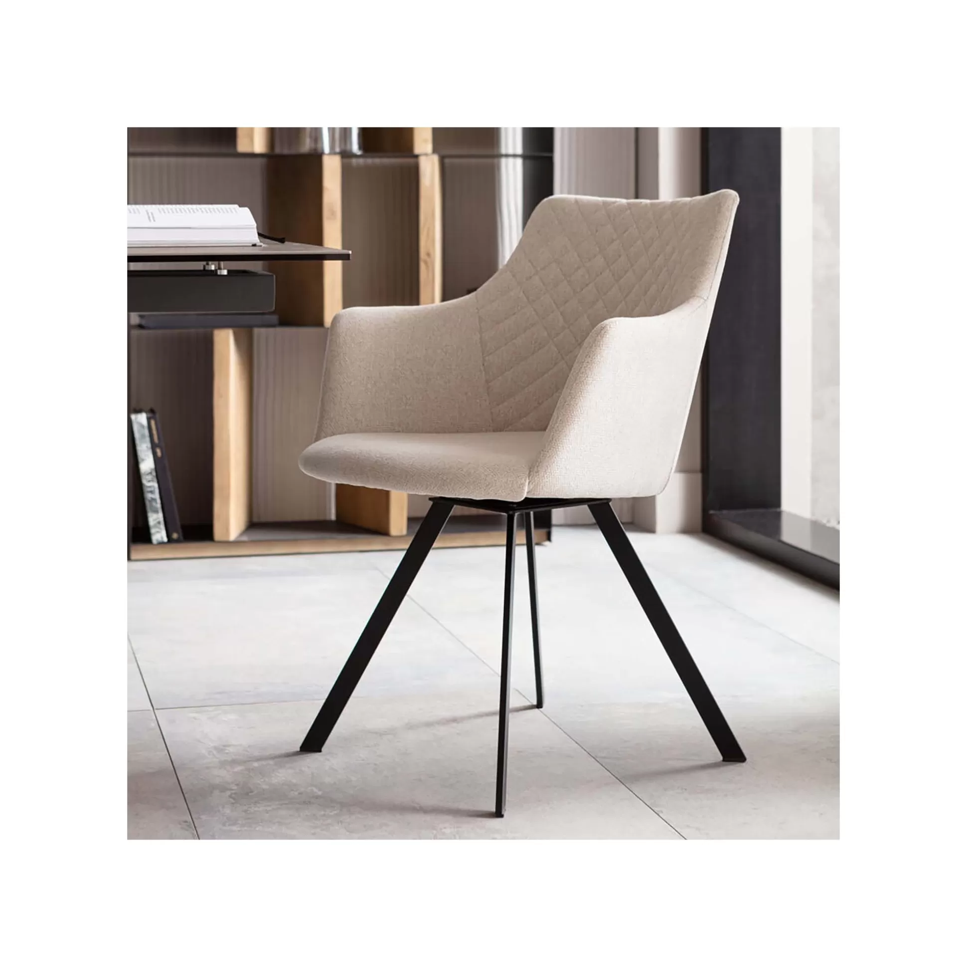 Chaise Avec Accoudoirs Pivotante Coco Crème ^KARE Design Online