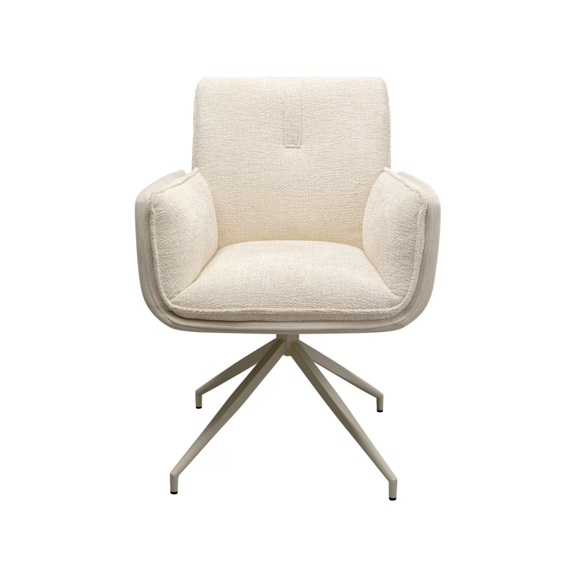 Chaise Avec Accoudoirs Pivotante Hilla Crème ^KARE Design Flash Sale