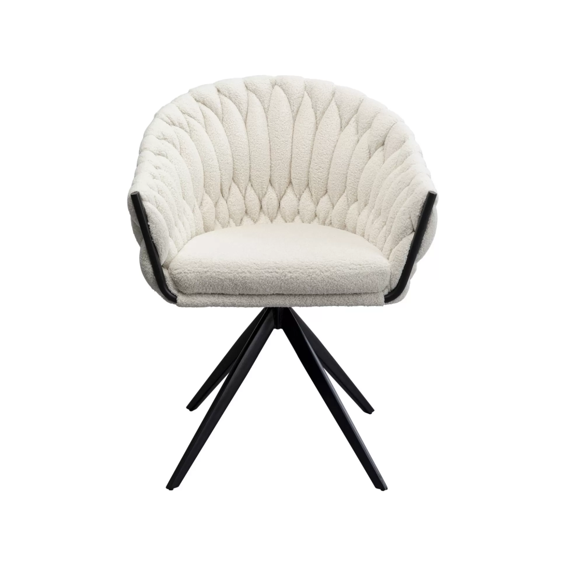 Chaise Avec Accoudoirs Pivotante Knot Boucle Blanche ^KARE Design Online