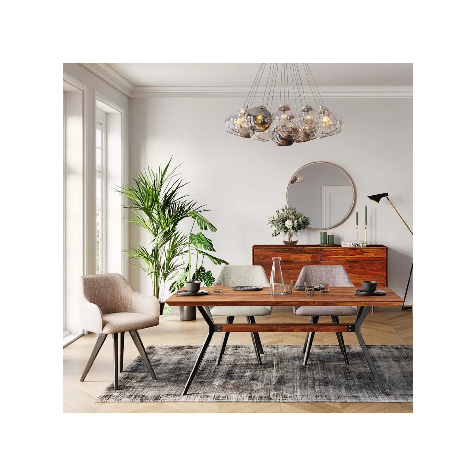 Chaise Avec Accoudoirs Pivotante Lady Loco Taupe ^KARE Design Fashion