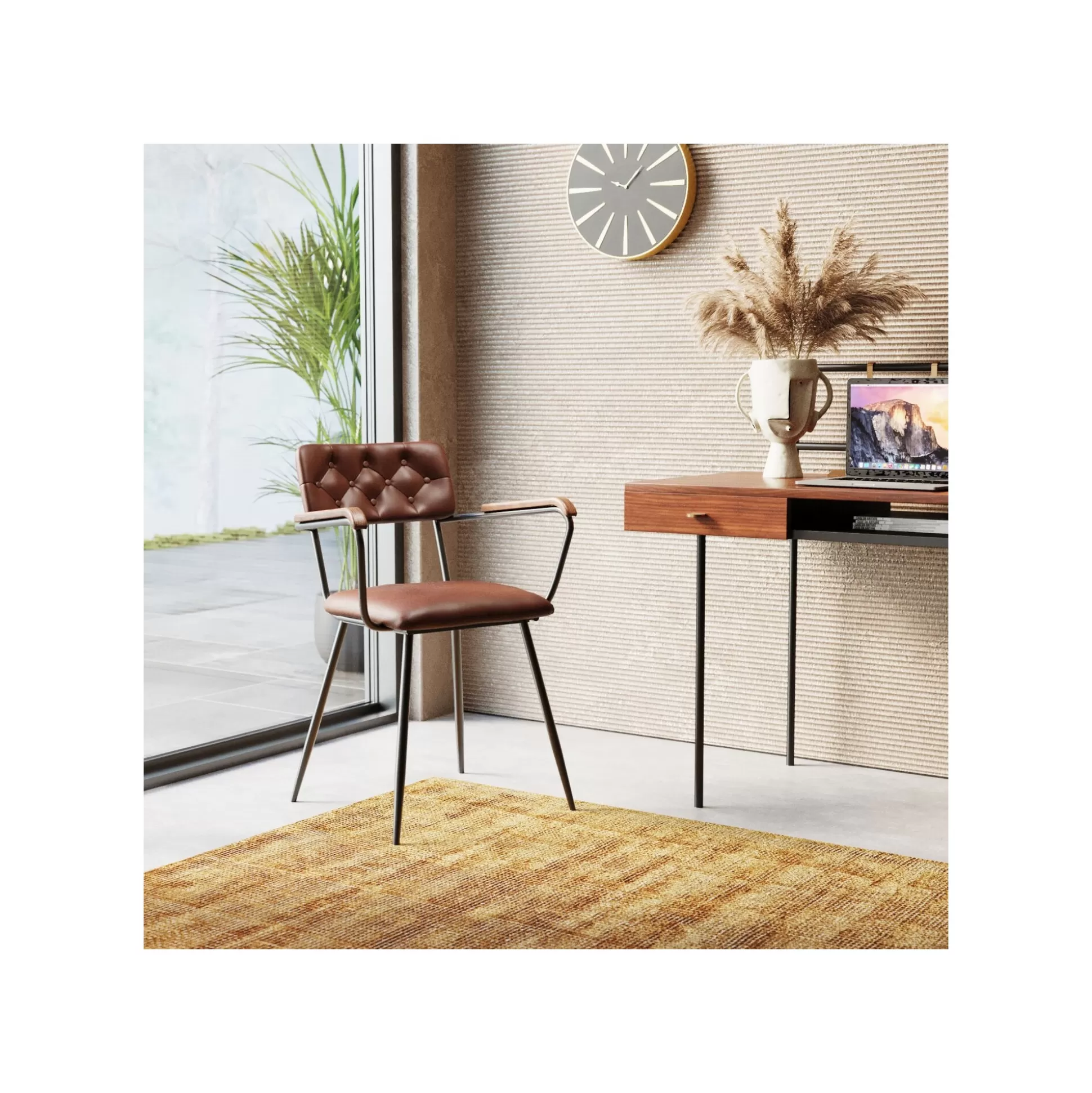 Chaise Avec Accoudoirs Salsa Marron ^KARE Design Sale