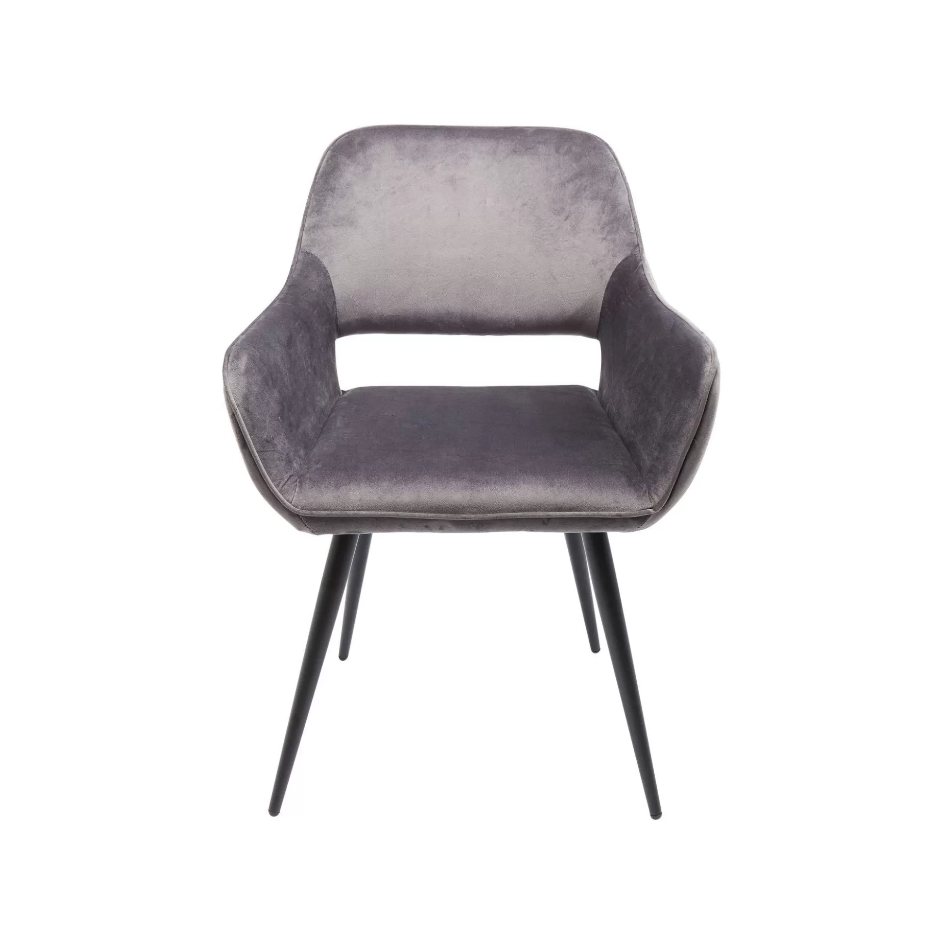 Chaise Avec Accoudoirs San Francisco Velours Gris ^KARE Design Flash Sale
