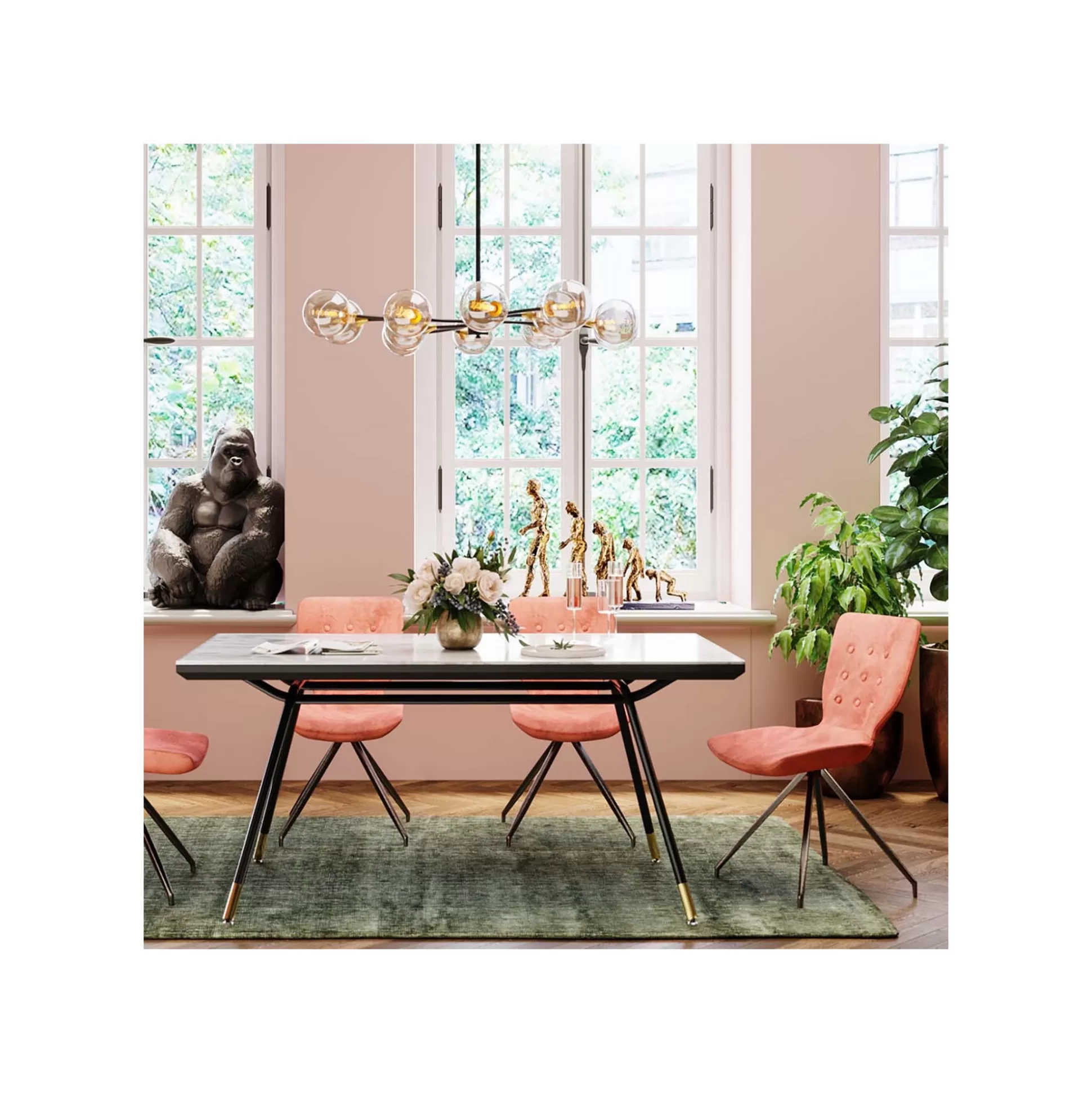Chaise Butterfly Velours Rose ^KARE Design Best