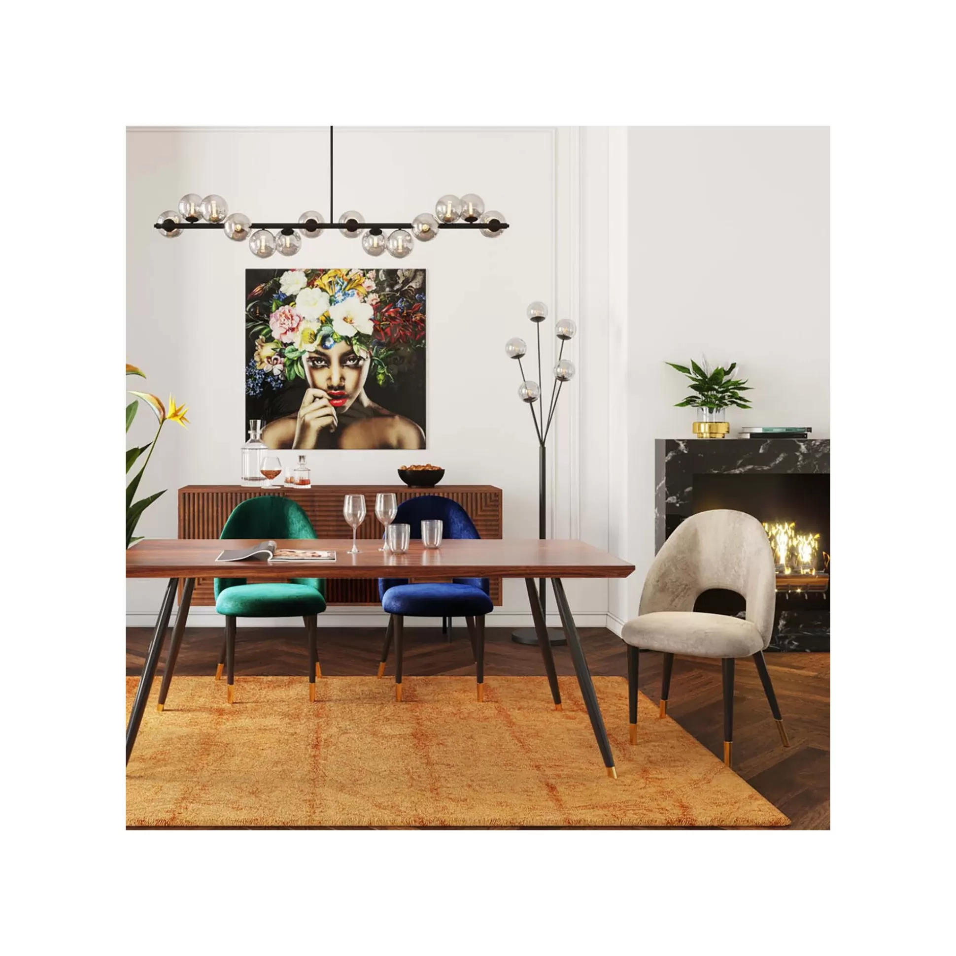 Chaise Iris Velours Taupe ^KARE Design Fashion