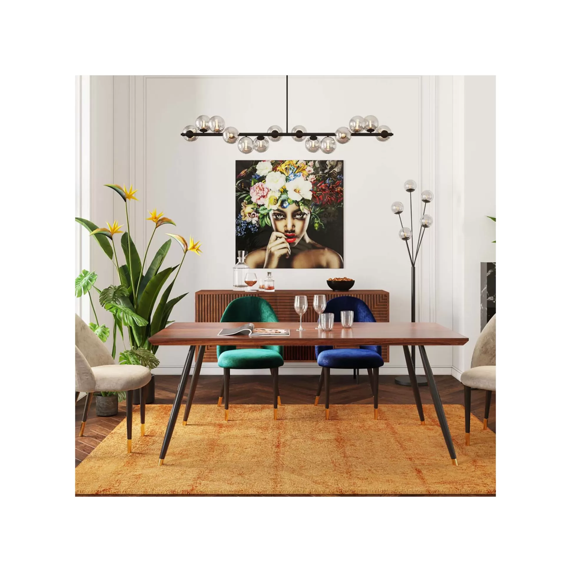 Chaise Iris Velours Vert ^KARE Design Sale