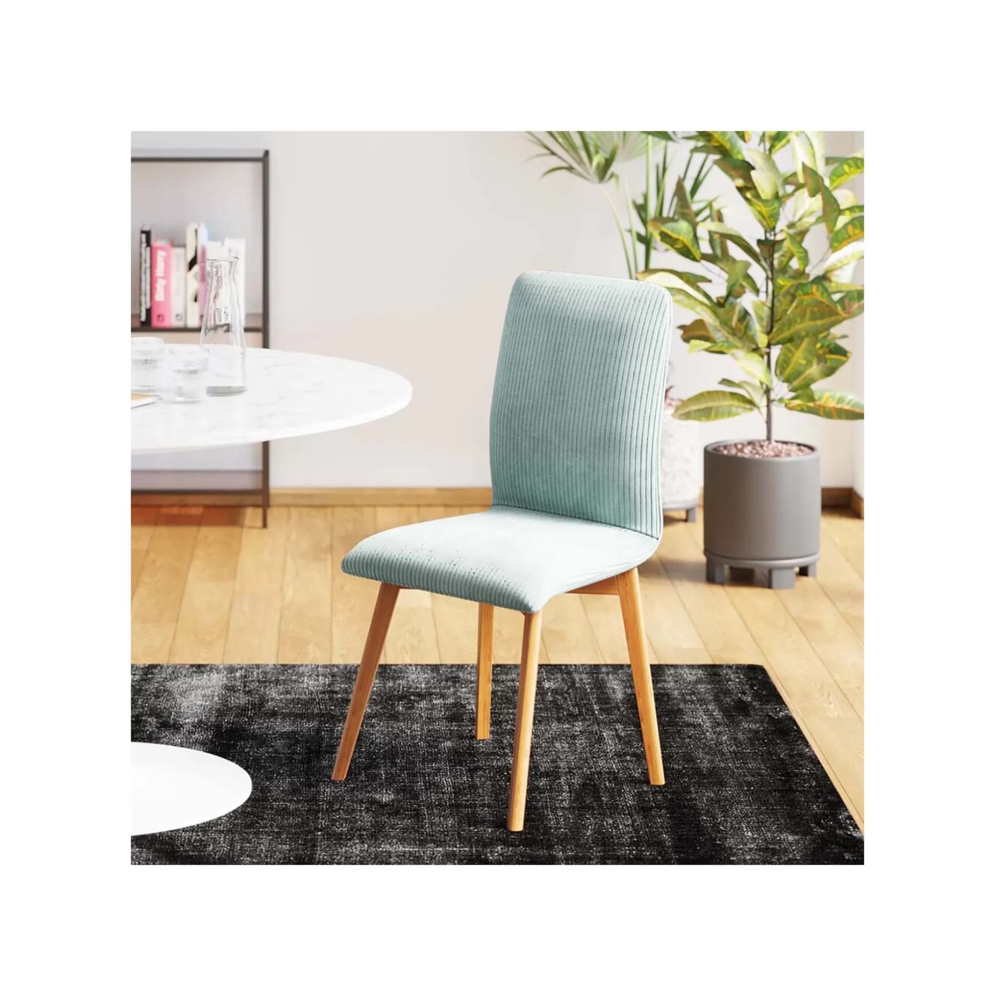 Chaise Lara Cord Côtelée Bleue ^KARE Design Outlet