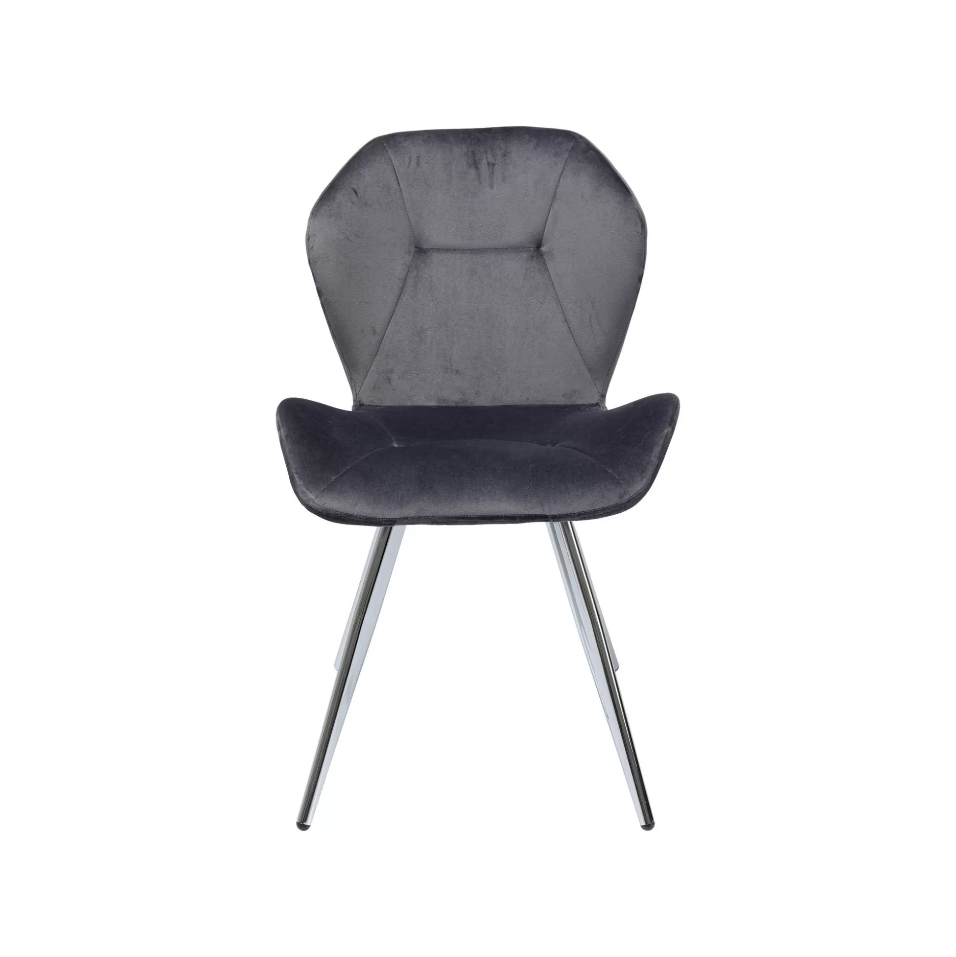 Chaise Viva Velours Gris Et Chrome ^KARE Design Store