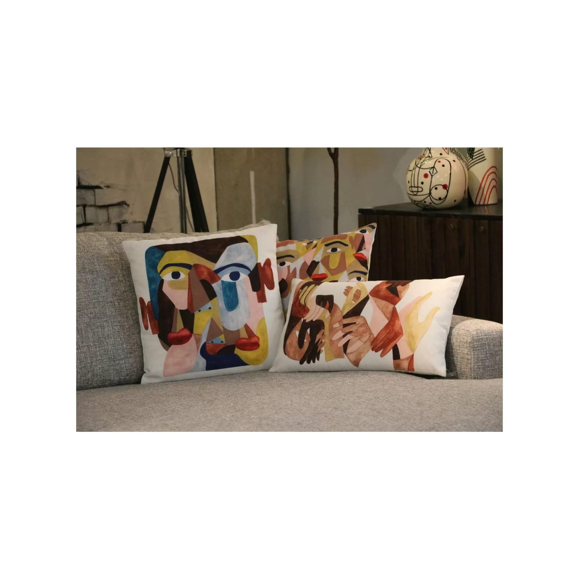Coussin Artistic Visages ^KARE Design Online