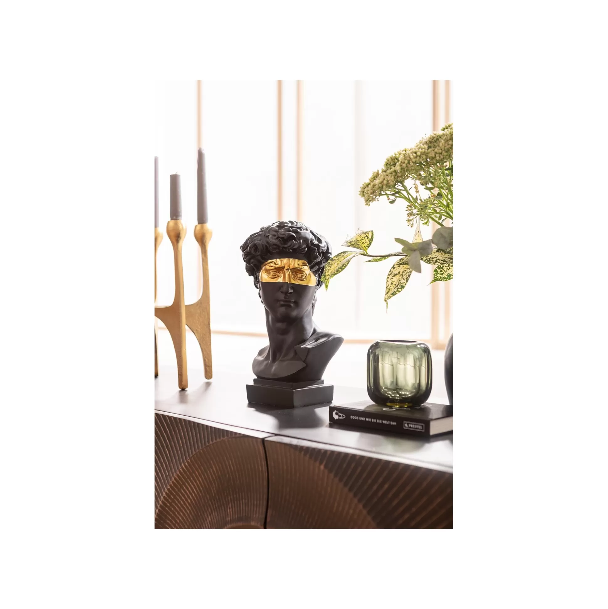 Déco Buste Homme Noir Profil Masque Doré ^KARE Design Cheap