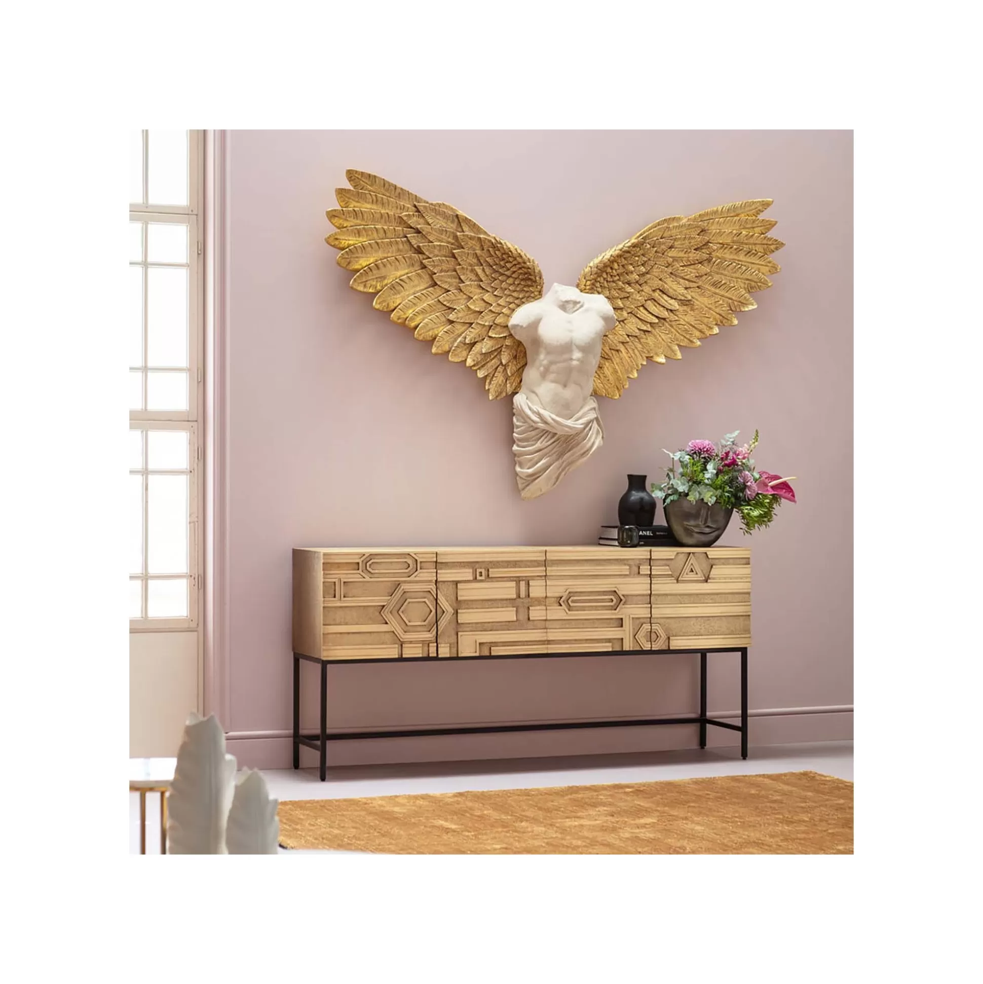 Déco Murale Buste Homme Ailes Dorées 208x136cm ^KARE Design Cheap