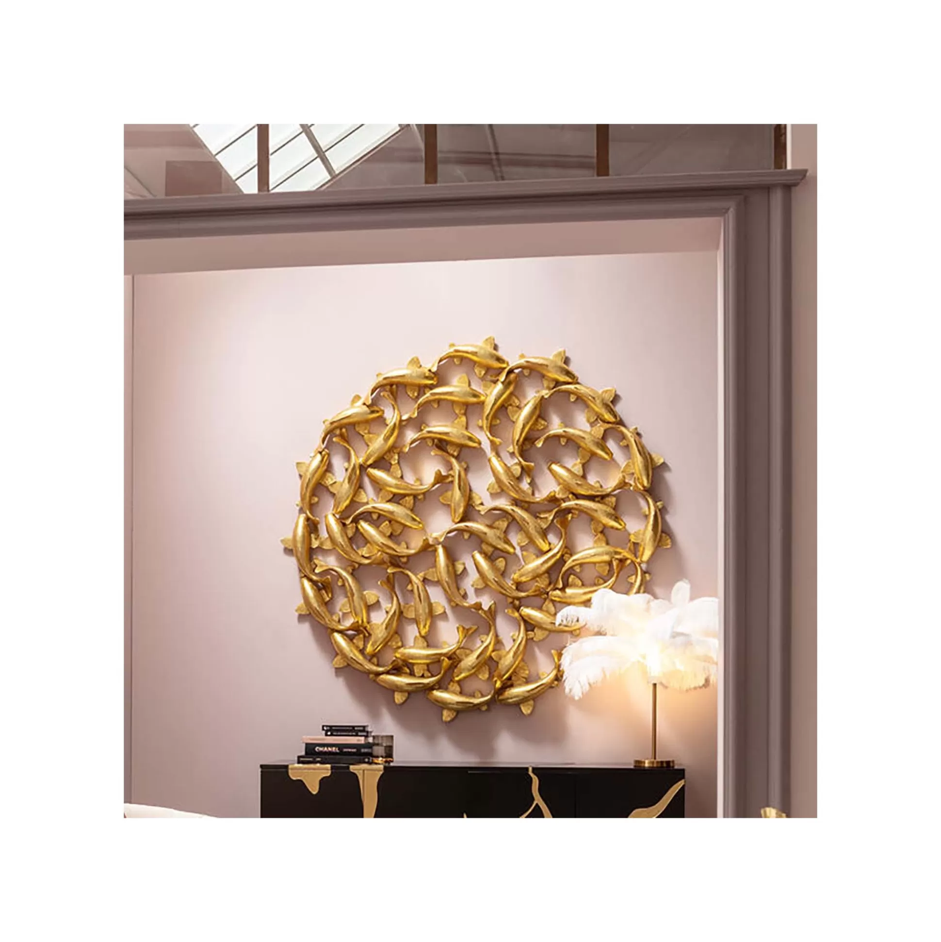 Déco Murale Carpes Koï Dorées XL 160cm ^KARE Design Clearance