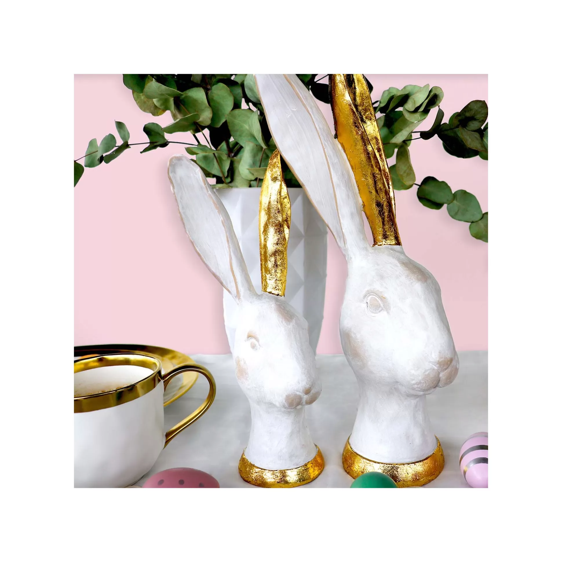 Déco Tête De Lapin Blanc Et Doré 30cm ^KARE Design Flash Sale
