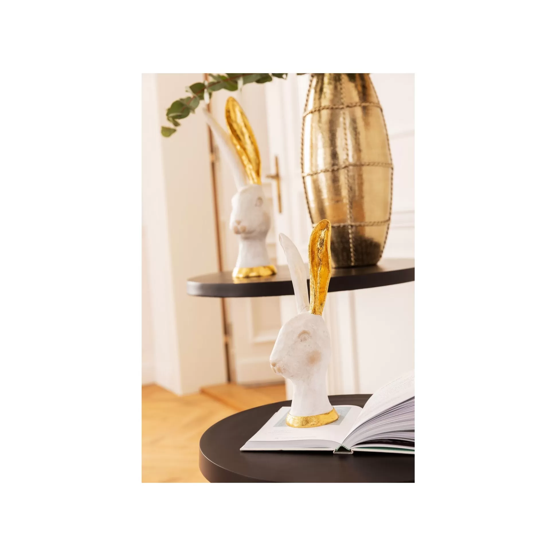 Déco Tête De Lapin Blanc Et Doré 30cm ^KARE Design Flash Sale