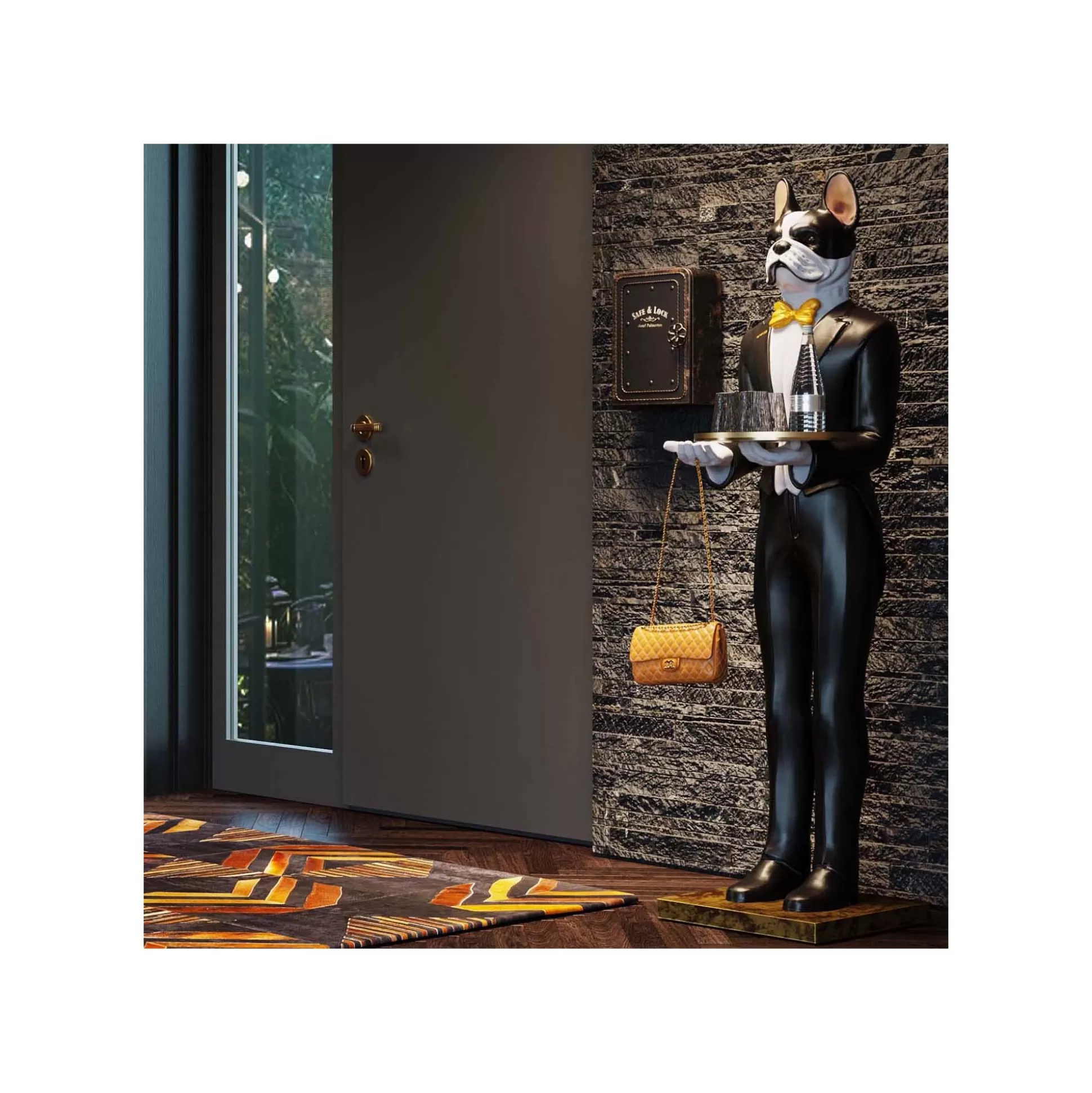 Déco XL Chien Majordome Noir Et Blanc 165cm ^KARE Design Fashion