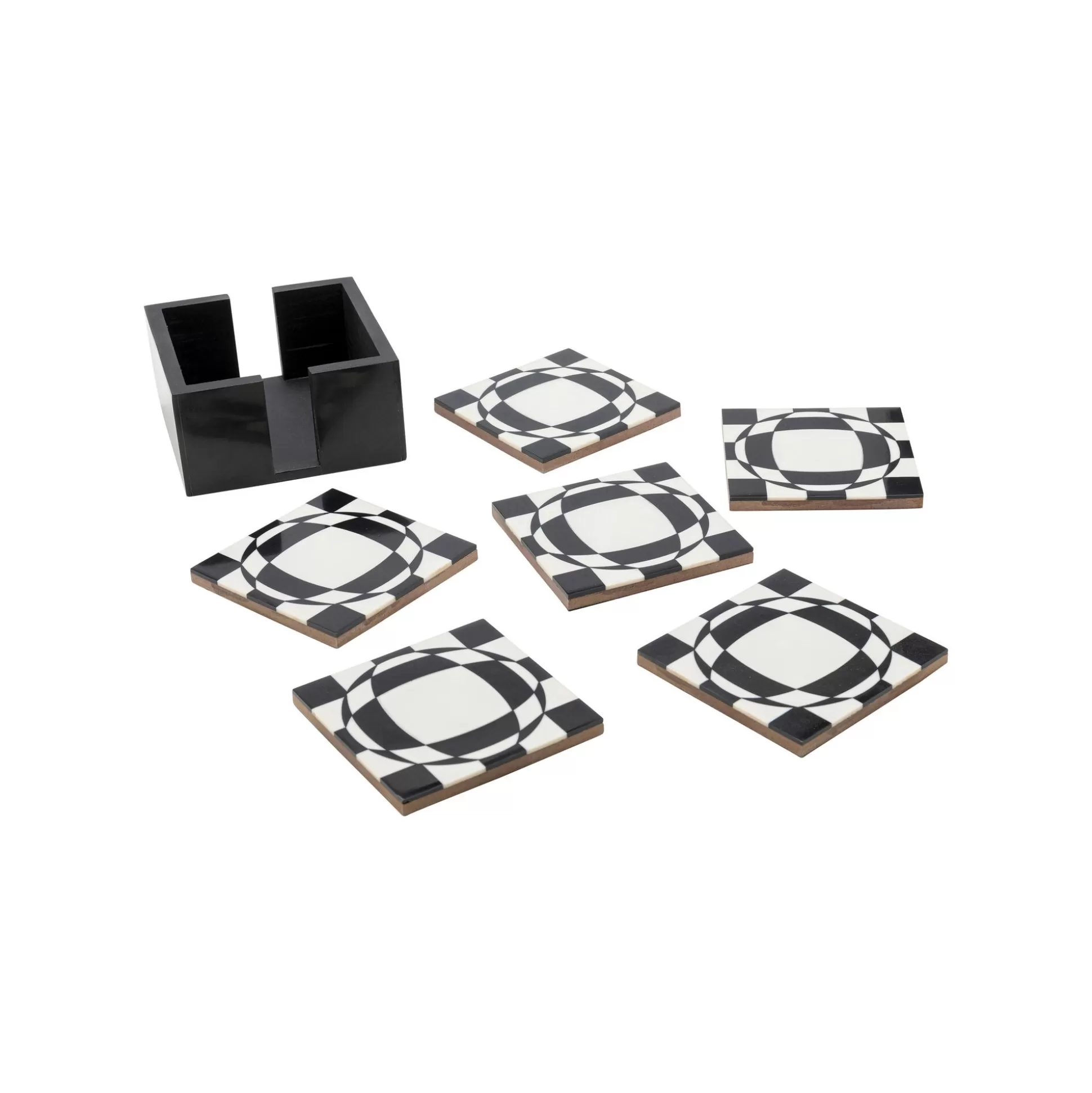 Dessous De Verre Miracle Noirs Et Blancs Set De 6 ^KARE Design Sale
