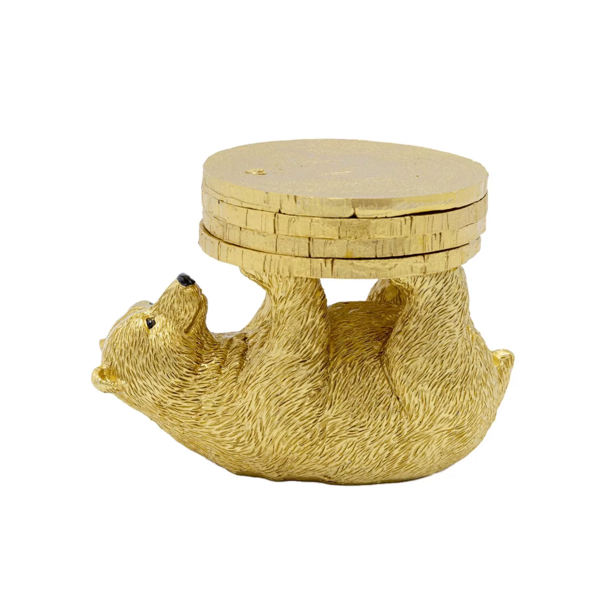 Dessous De Verre Ours Doré Set De 4 ^KARE Design Cheap