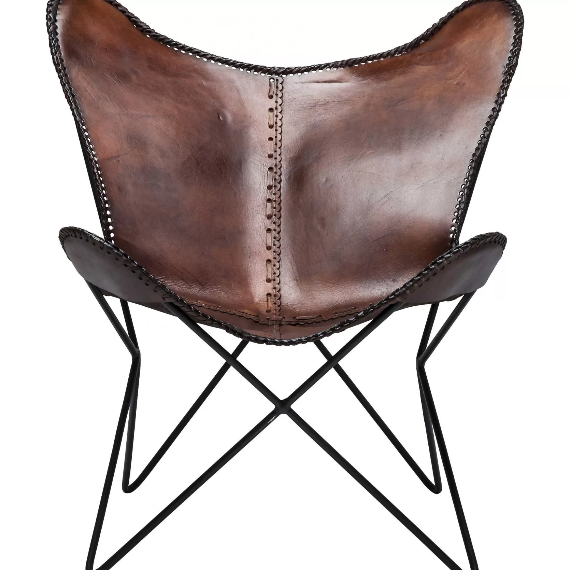 Fauteuil Butterfly Marron Pieds Noirs ^KARE Design Outlet