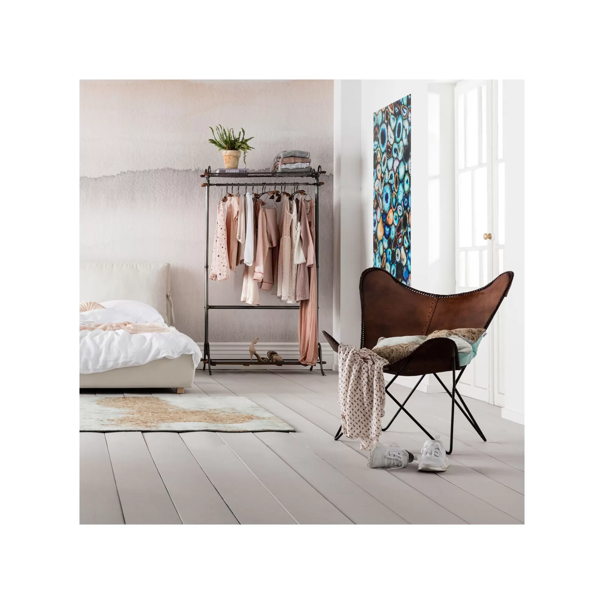 Fauteuil Butterfly Marron Pieds Noirs ^KARE Design Outlet