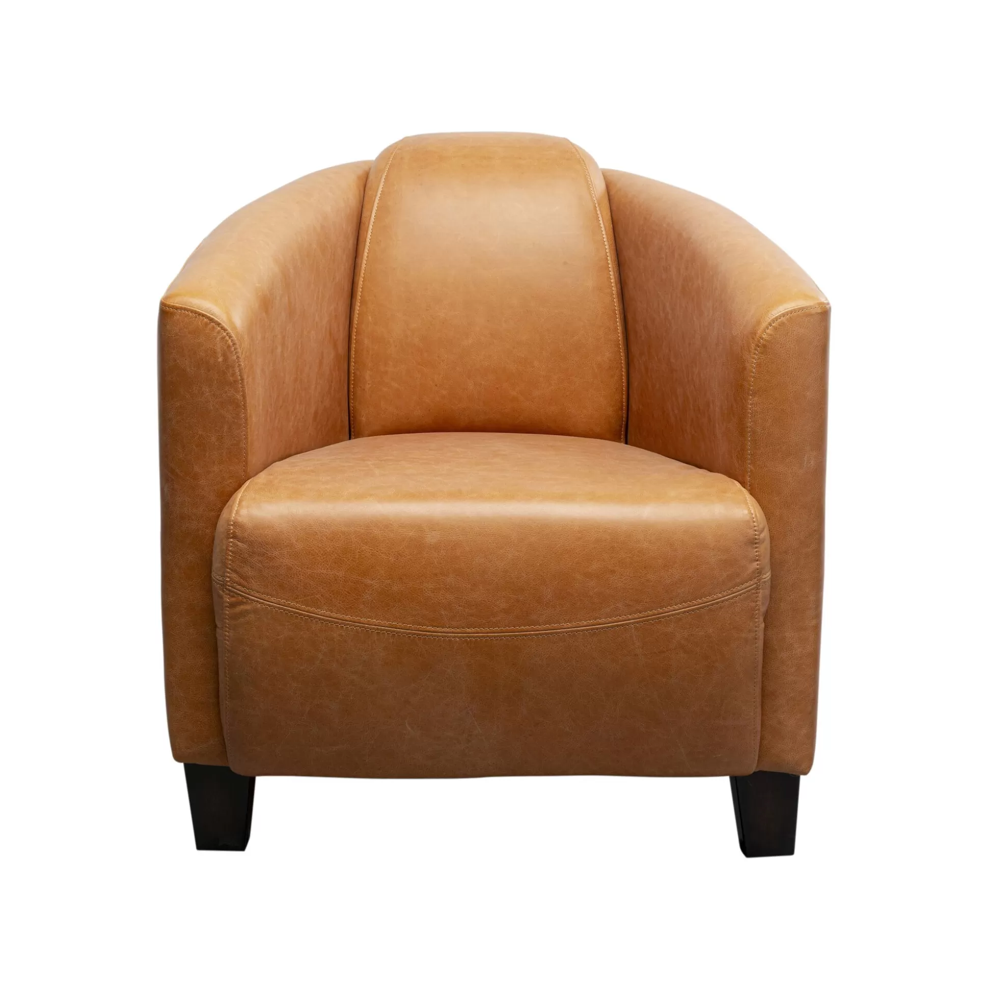 Fauteuil Cigar Lounge Cuir Marron Clair ^KARE Design Shop