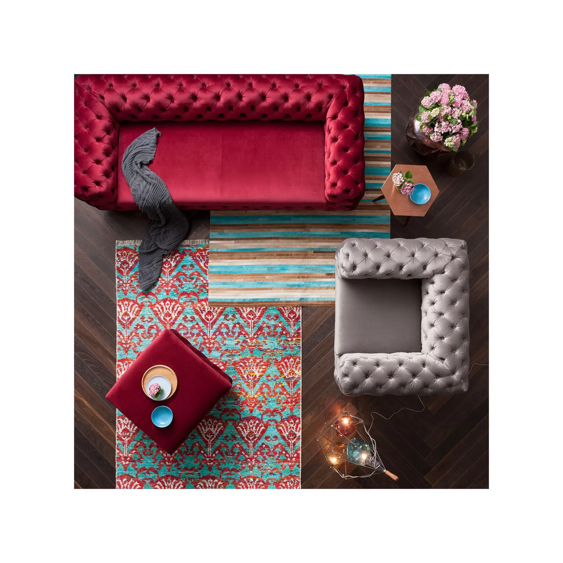 Fauteuil Desire Velours Gris ^KARE Design Fashion