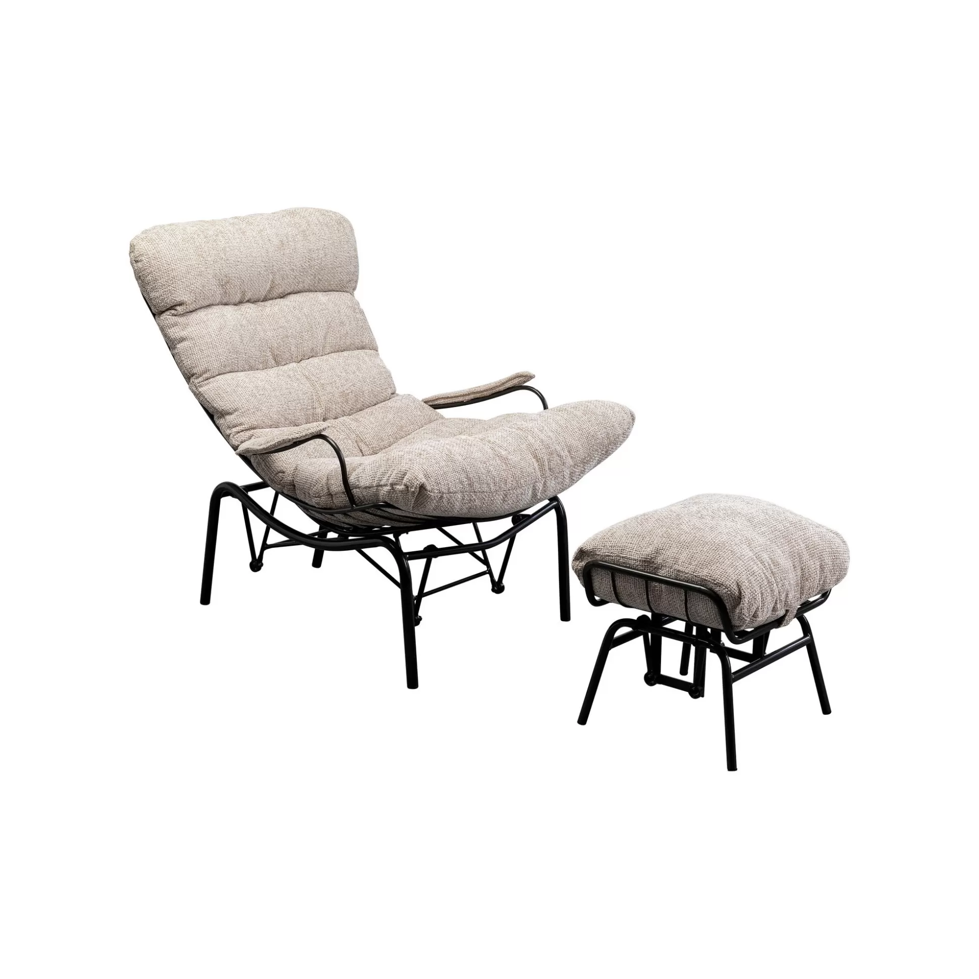 Fauteuil Et Repose-pieds Vienna Swing Beige ^KARE Design Hot