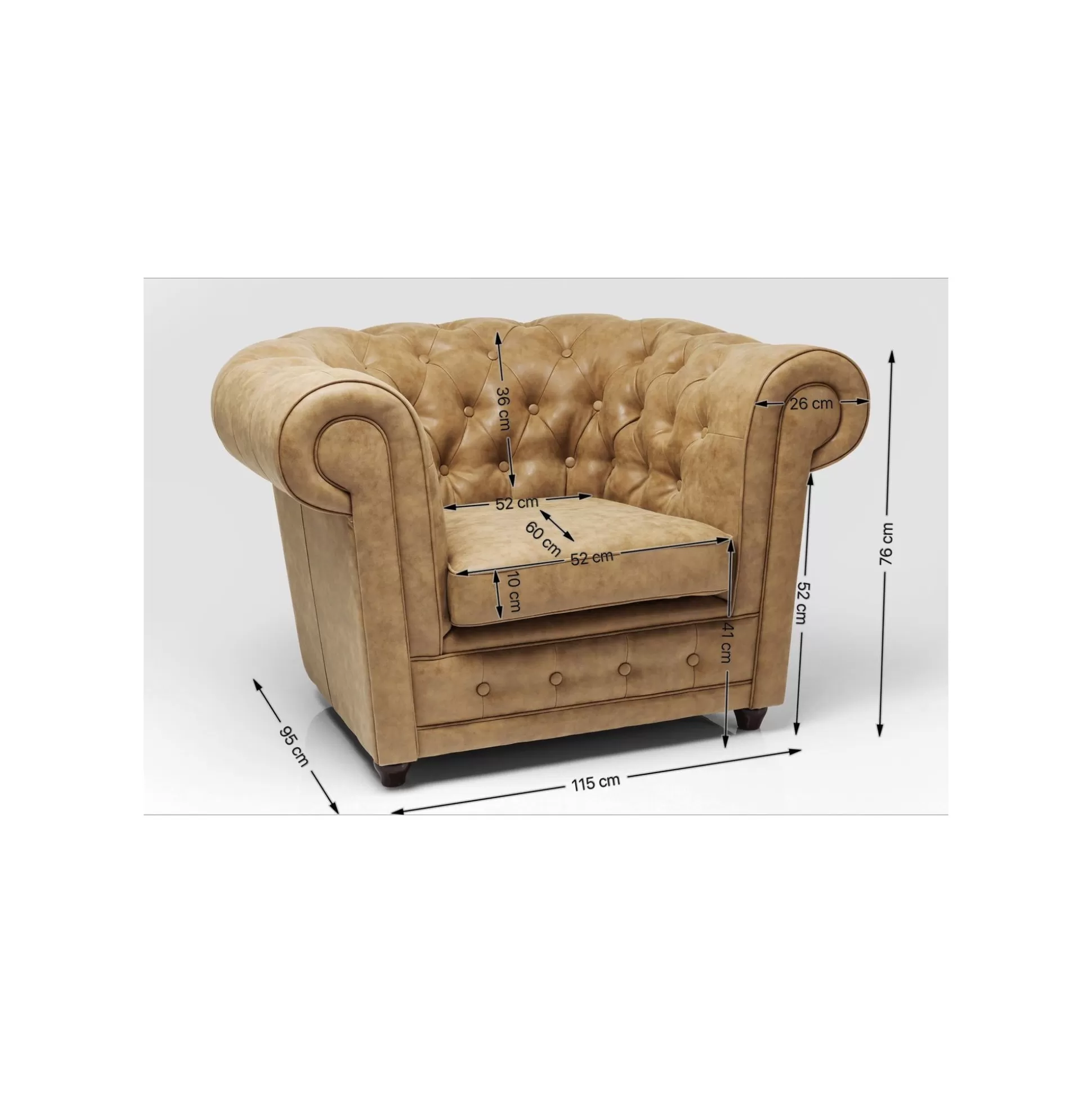 Fauteuil Oxford Vintage Rivet ^KARE Design Shop